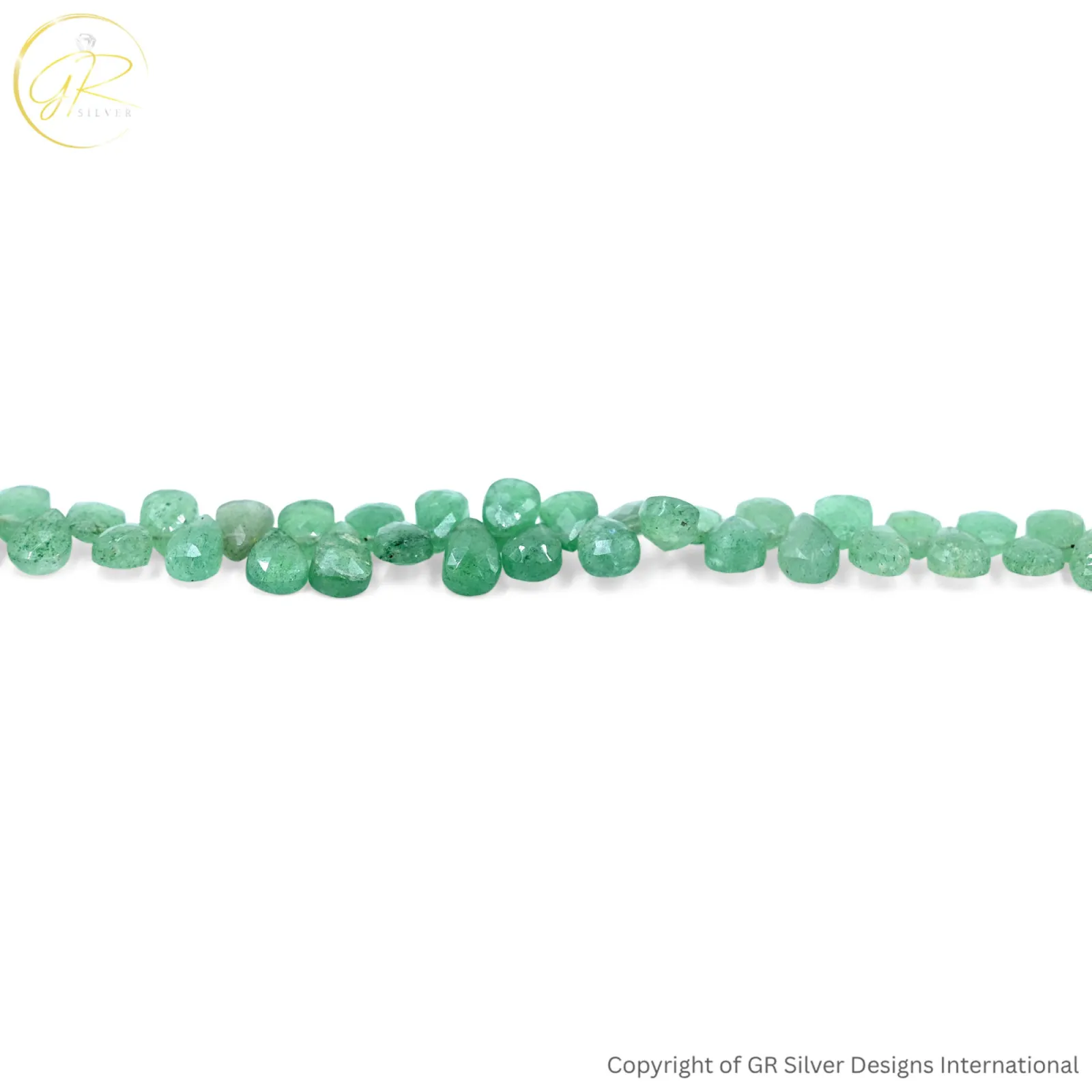 Natural Green Strawberry Quartz Pear Faceted Beads