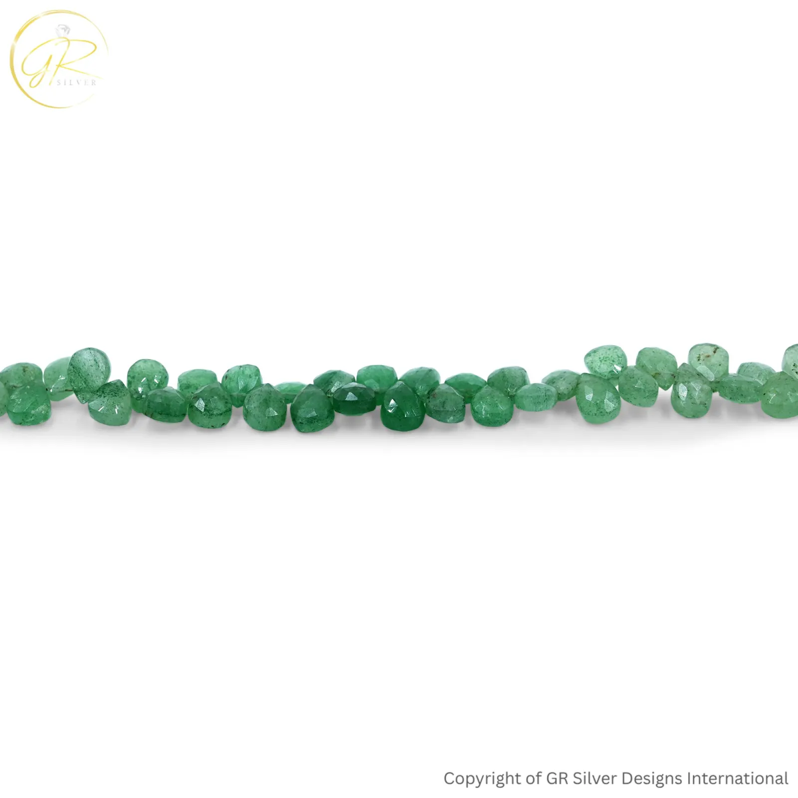 Natural Green Strawberry Quartz Pear Faceted Beads 7X9–7X10 MM