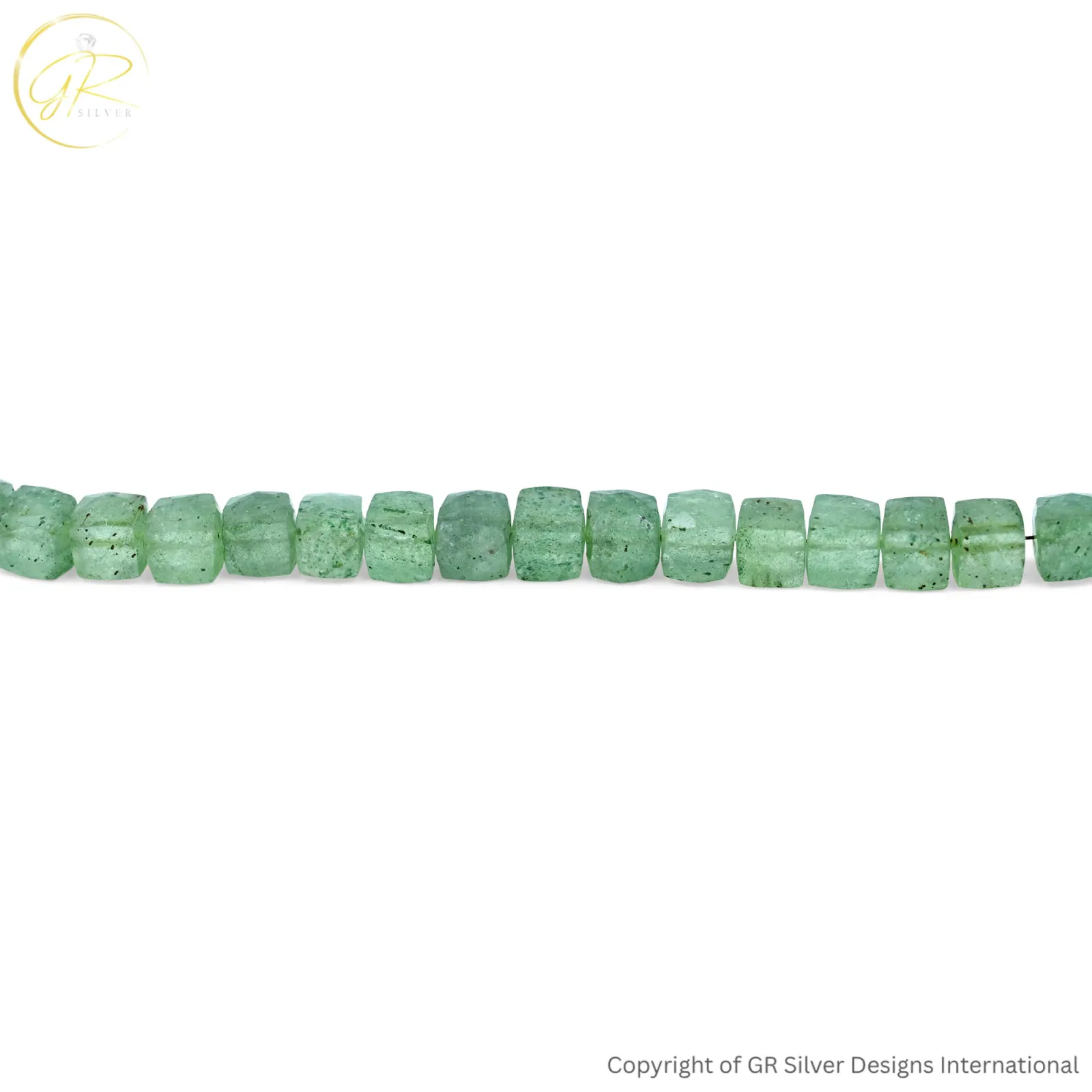 Natural Green Strawberry Quartz 8 MM Square Faceted Beads