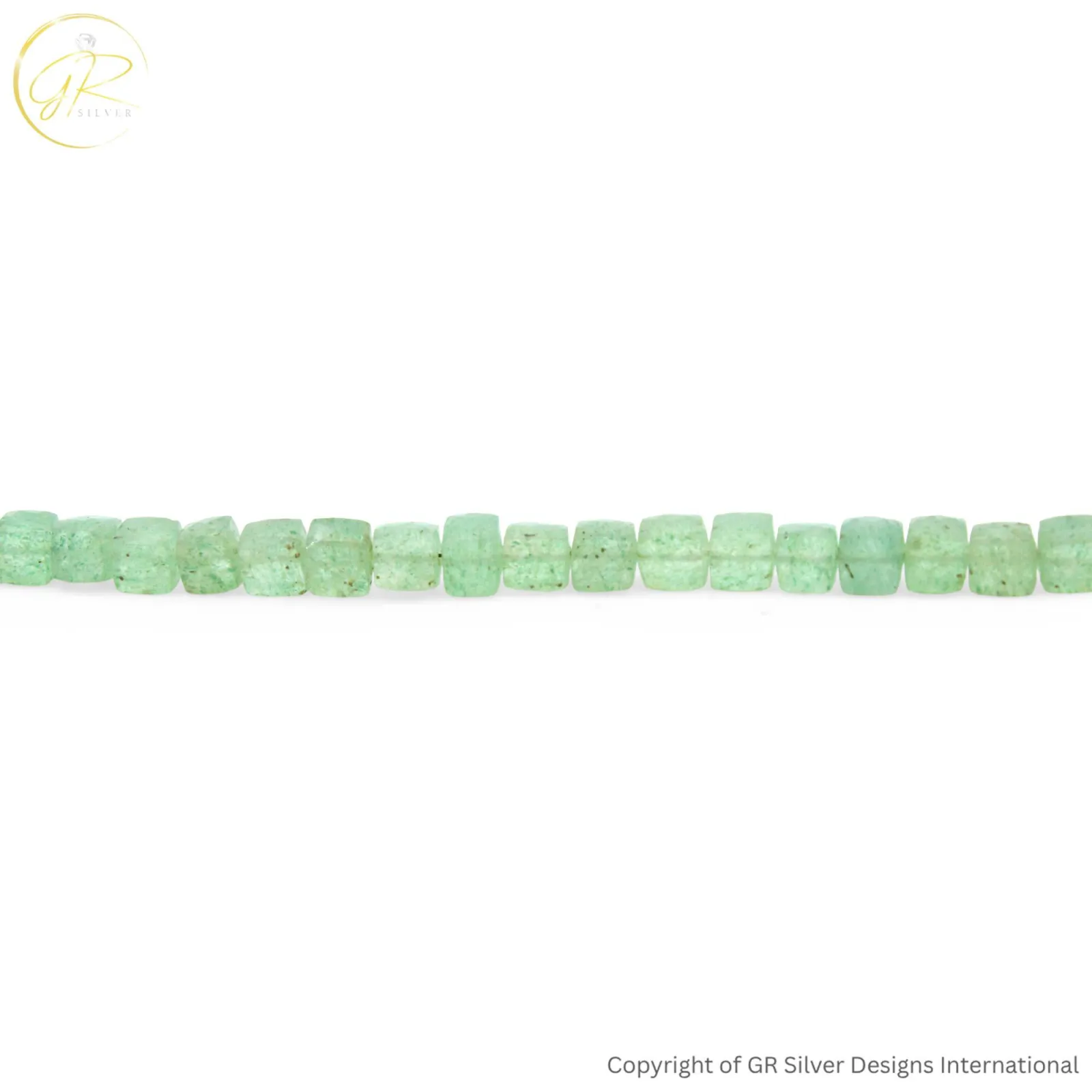 Natural Green Strawberry Quartz 6 MM Square Faceted Beads