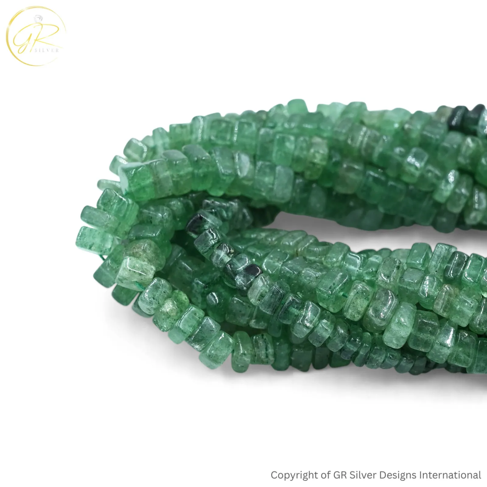 Natural Green Strawberry Quartz 4–6 MM Square smooth Beads