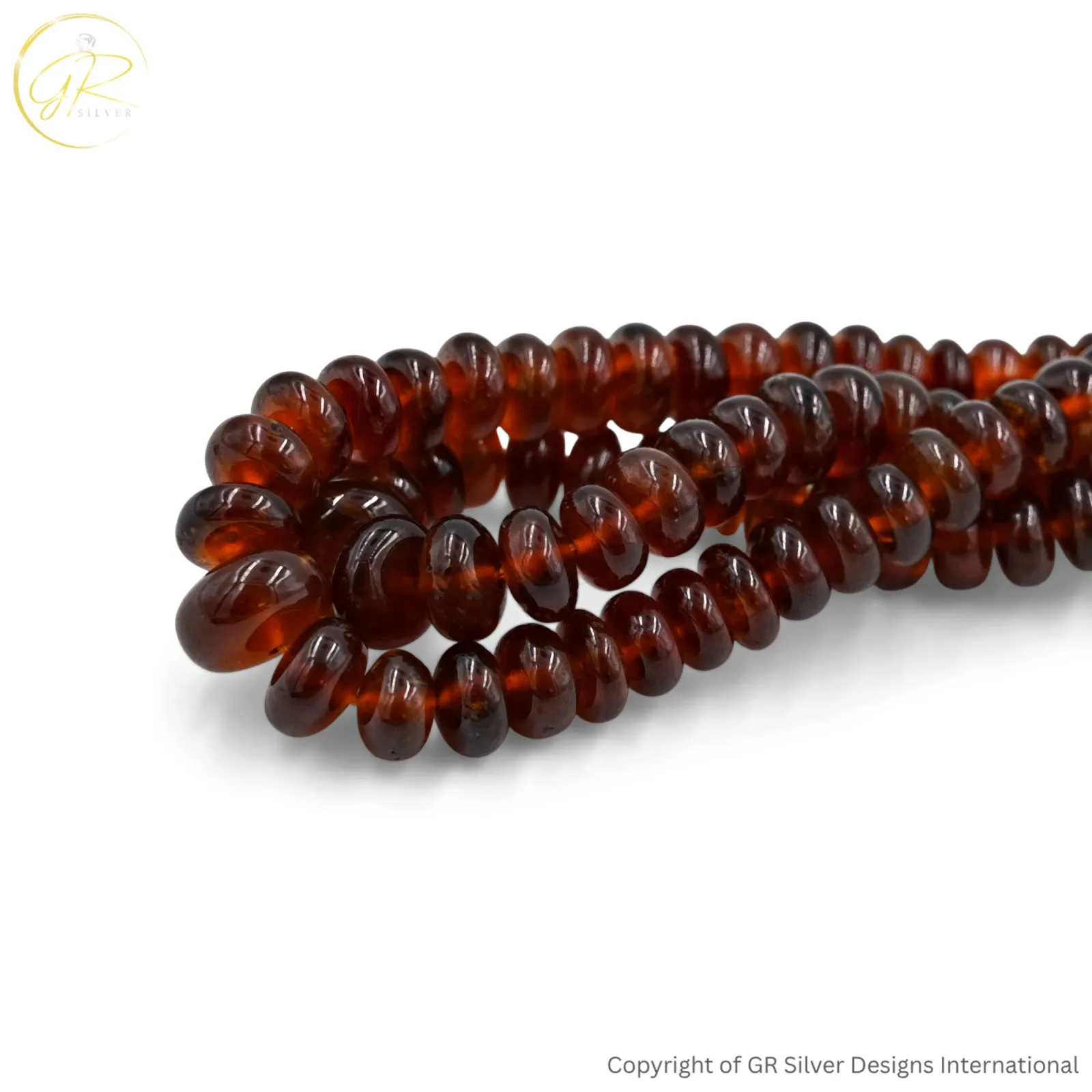 Natural Hessonite Garnet 4 MM Rondelle Plain Gemstone Beads