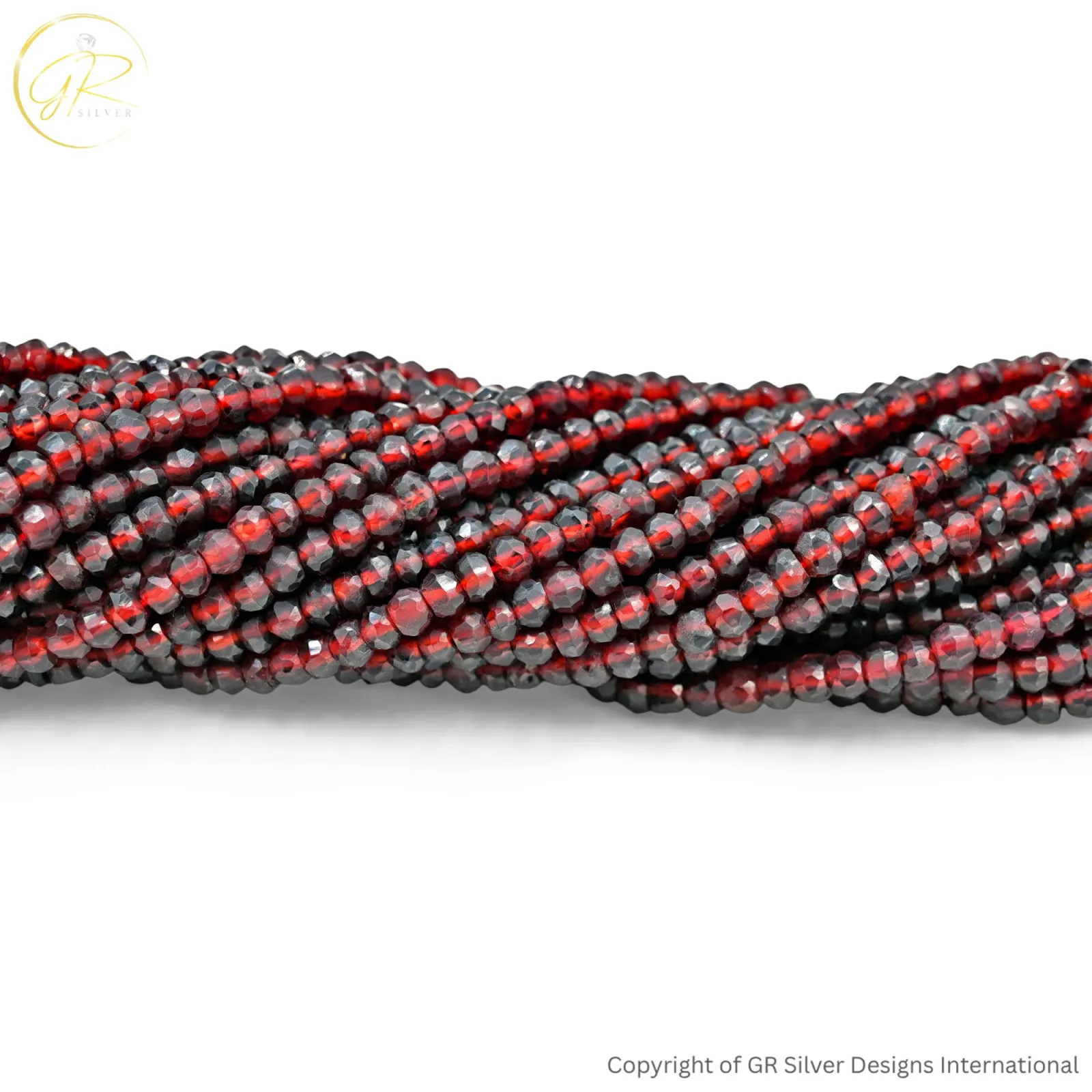 Red Garnet 4 MM Rondelle Faceted 13 Inch Beads Strand