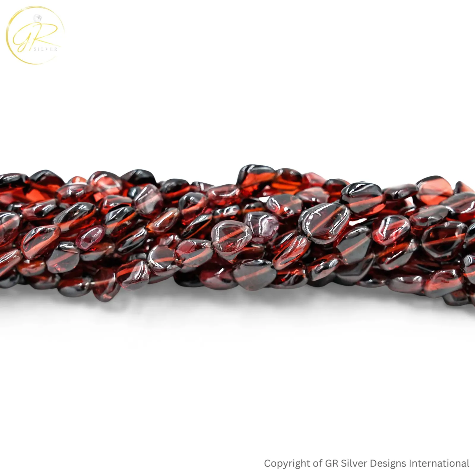 Natural Red Garnet 6x8 MM Smooth Tumble Nugget Beads 12 Inch Strand