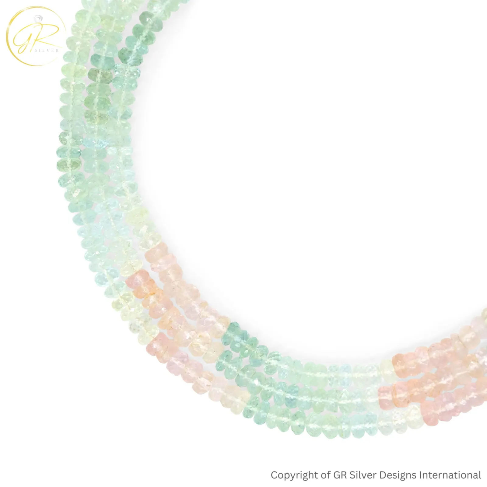 Natural Aquamarine Morganite 5.5–6 MM Rondelle Faceted Beads