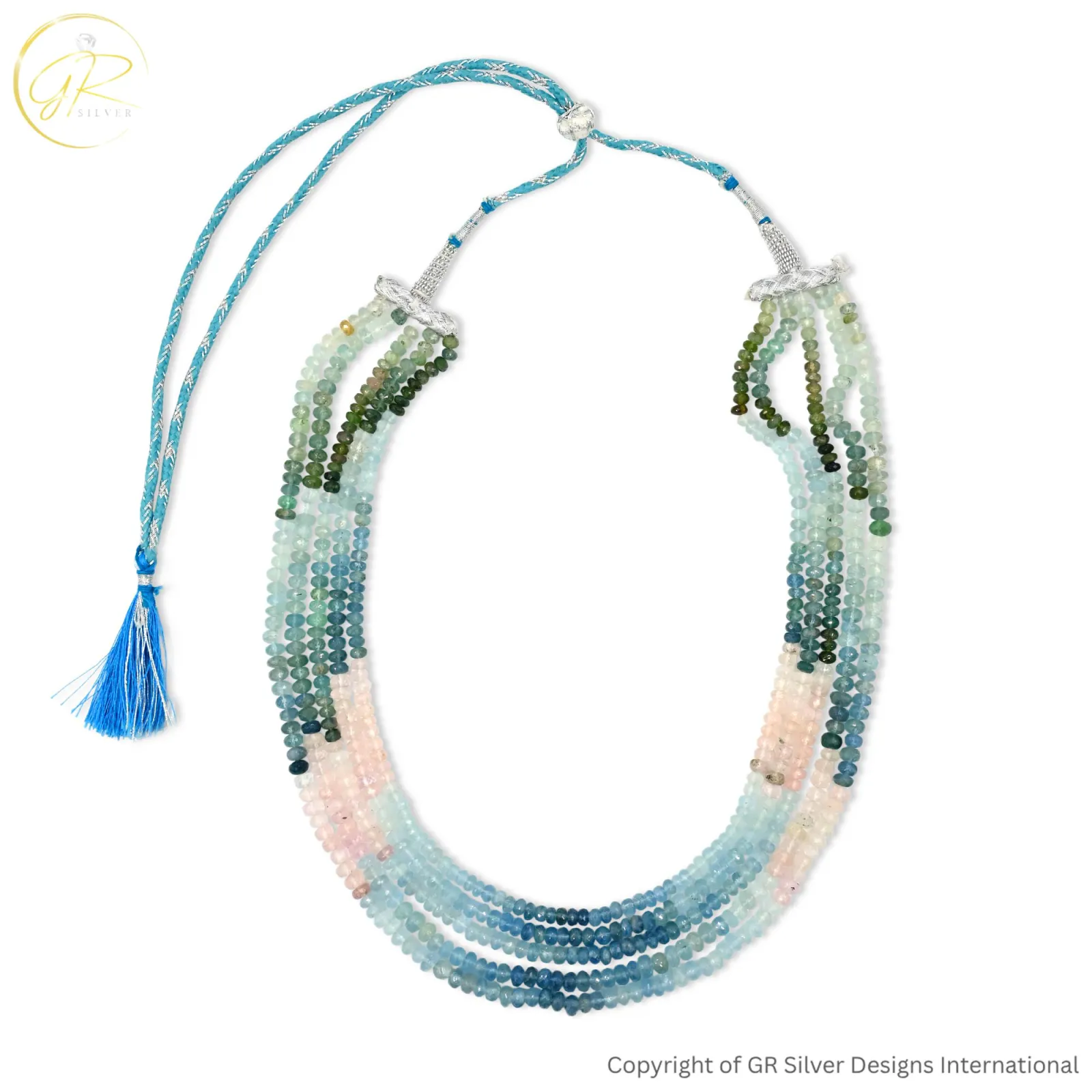 Natural Aquamarine Morganite 5.5–6 MM Rondelle Faceted Beads 18-Inch Strand