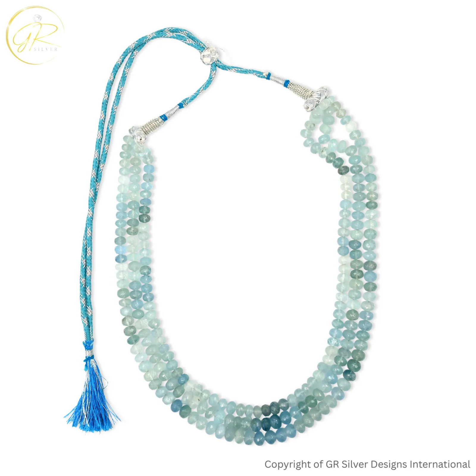 Natural Aquamarine Morganite 6–8 MM Rondelle Faceted Beads 18-Inch Strand