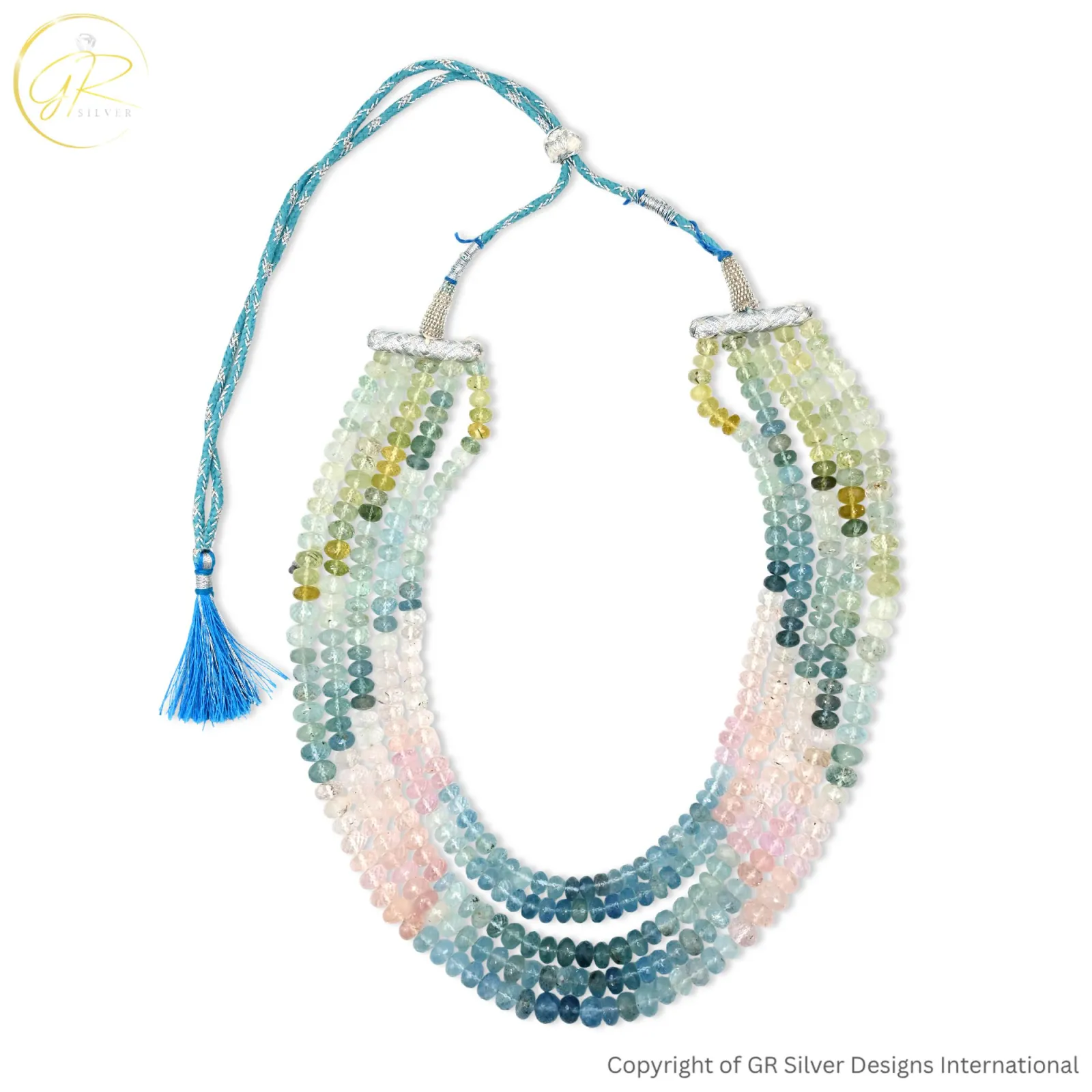 Natural Aquamarine Morganite 6–9 MM Rondelle Faceted Beads