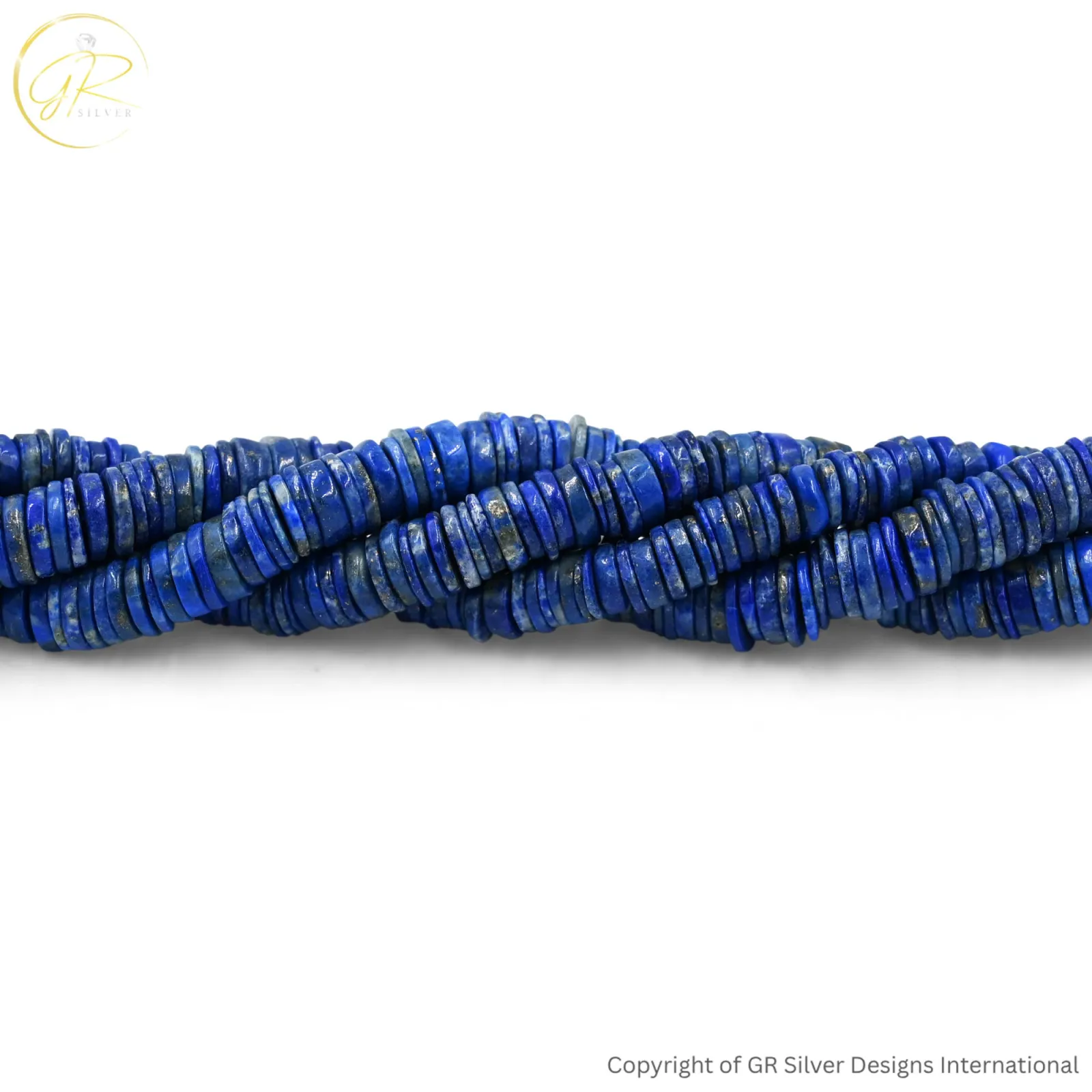 Natural Lapis Lazuli Coin Faceted Gemstone Beads 14-Inch Strand