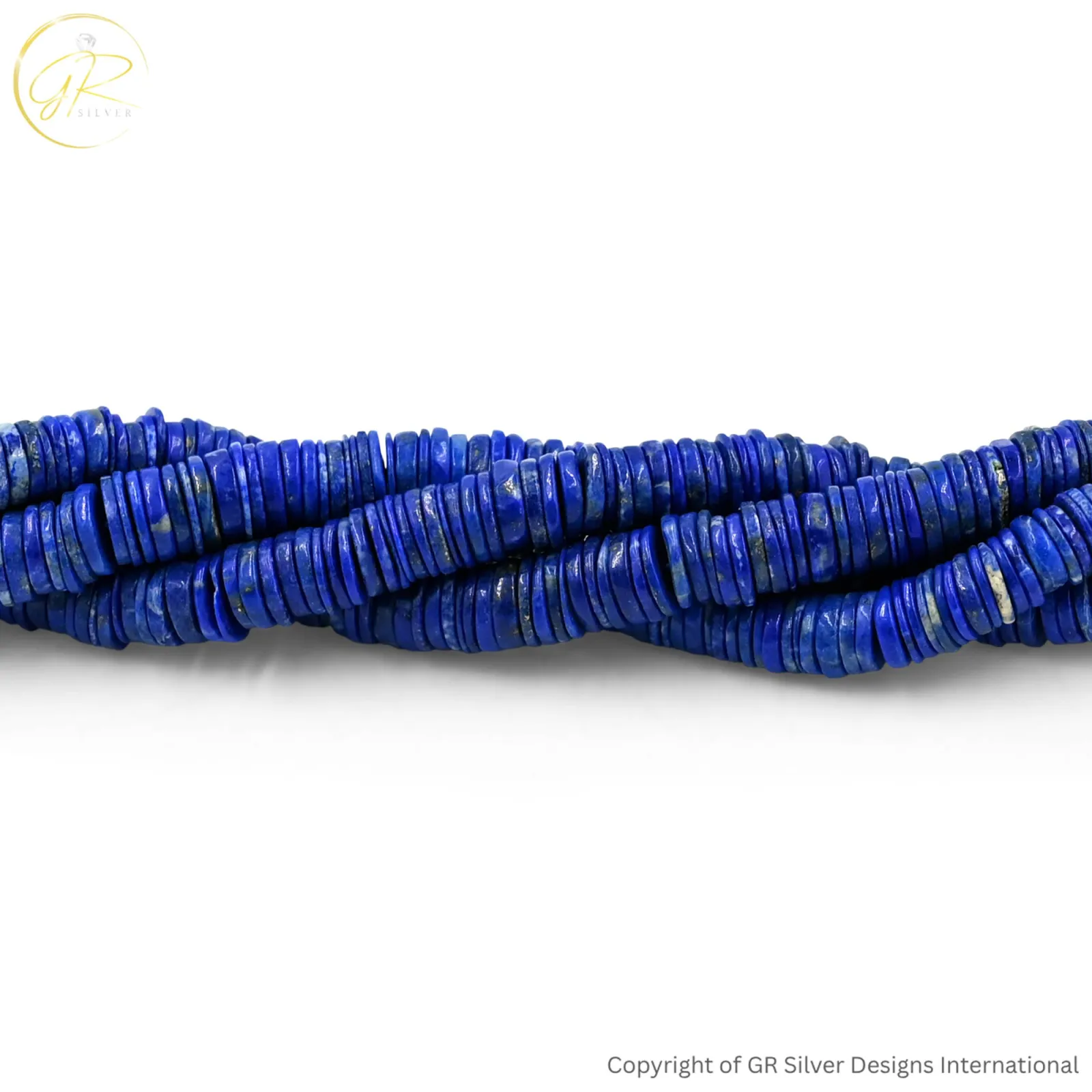 Natural Lapis Lazuli 6–7 MM Smooth Coin Gemstone Beads