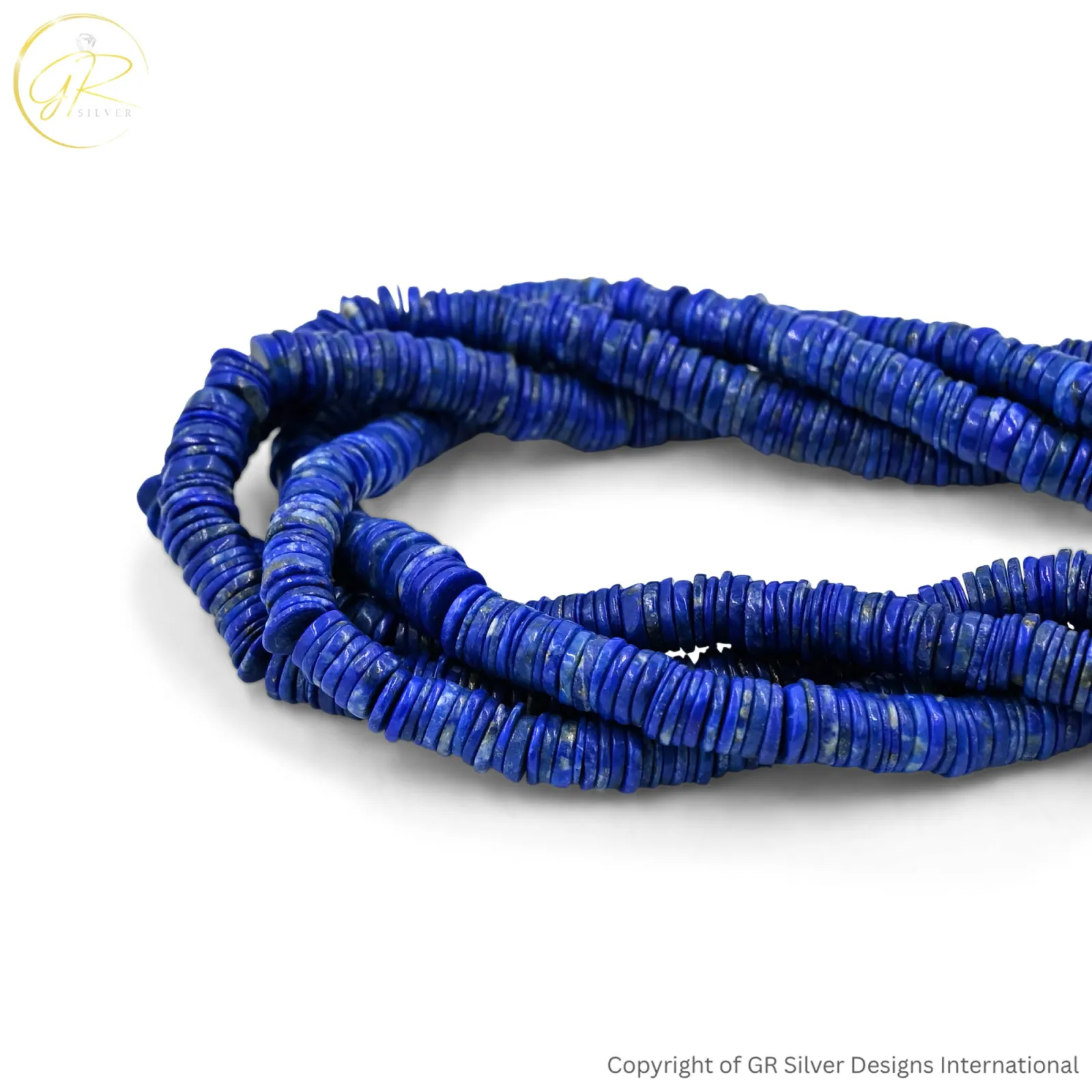 Natural Lapis Lazuli 6–7 MM Smooth Coin Gemstone Beads