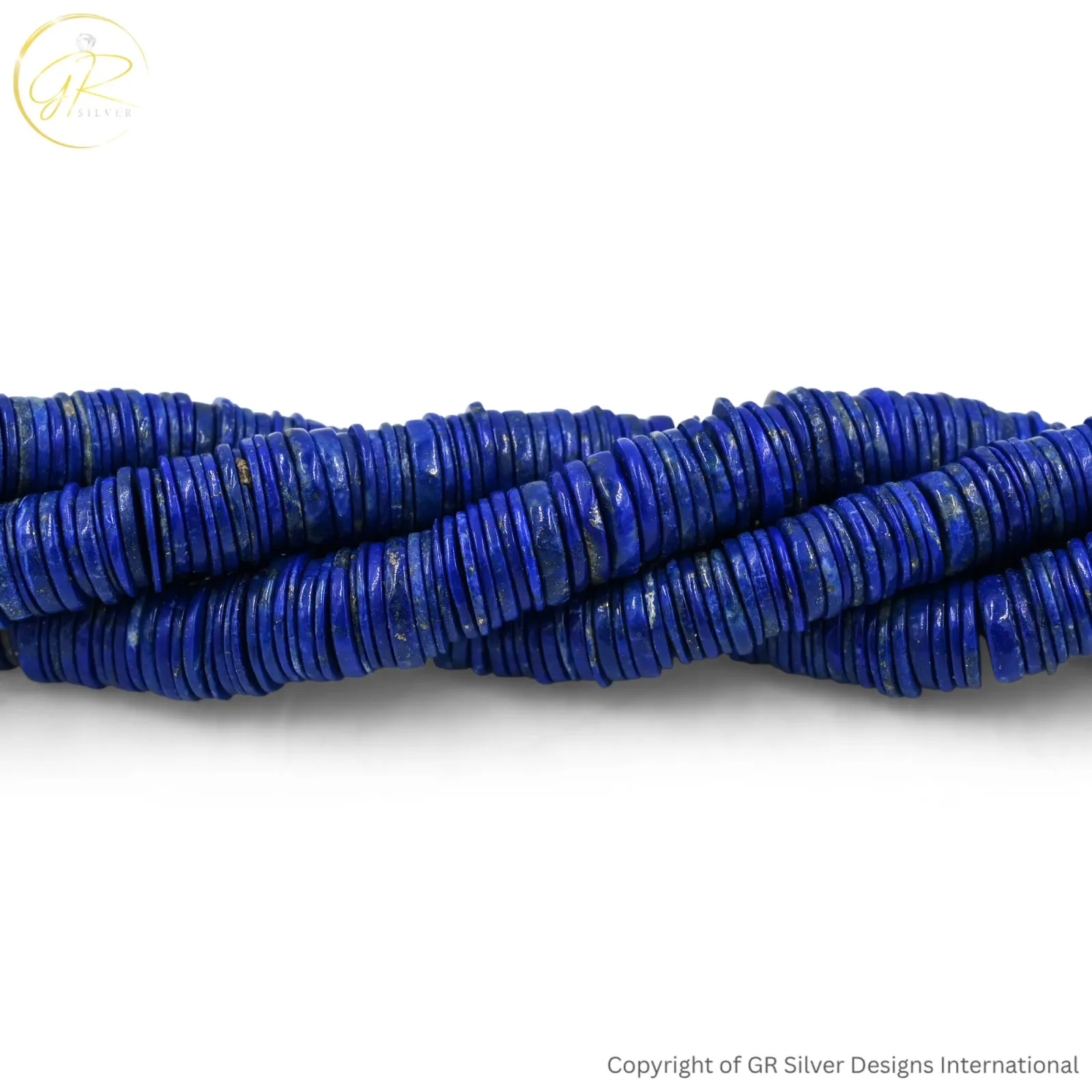 Natural Lapis Lazuli 7–9 MM Smooth Coin Gemstone Beads
