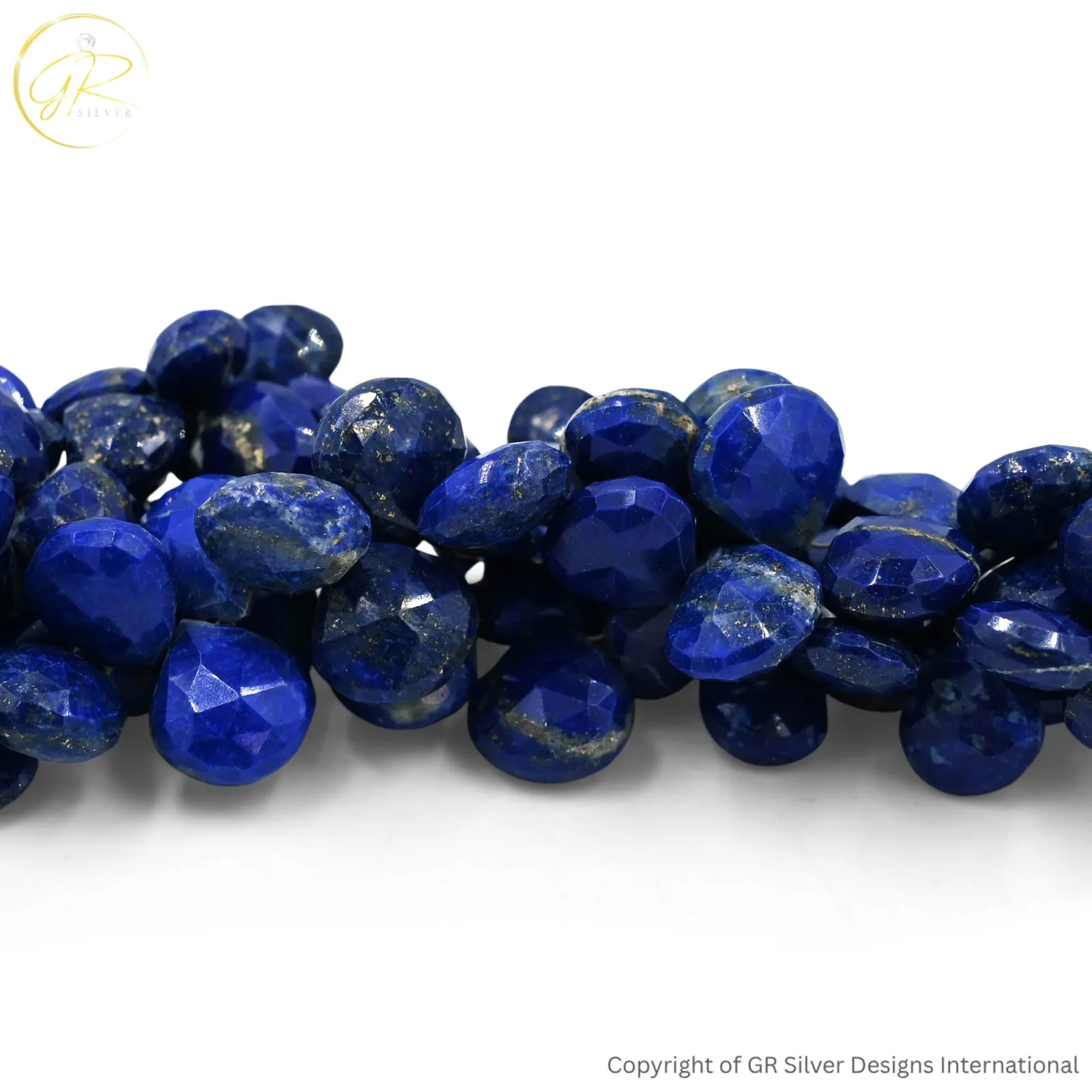 Natural Lapis Lazuli 10–13 MM Heart Faceted Gemstone Beads