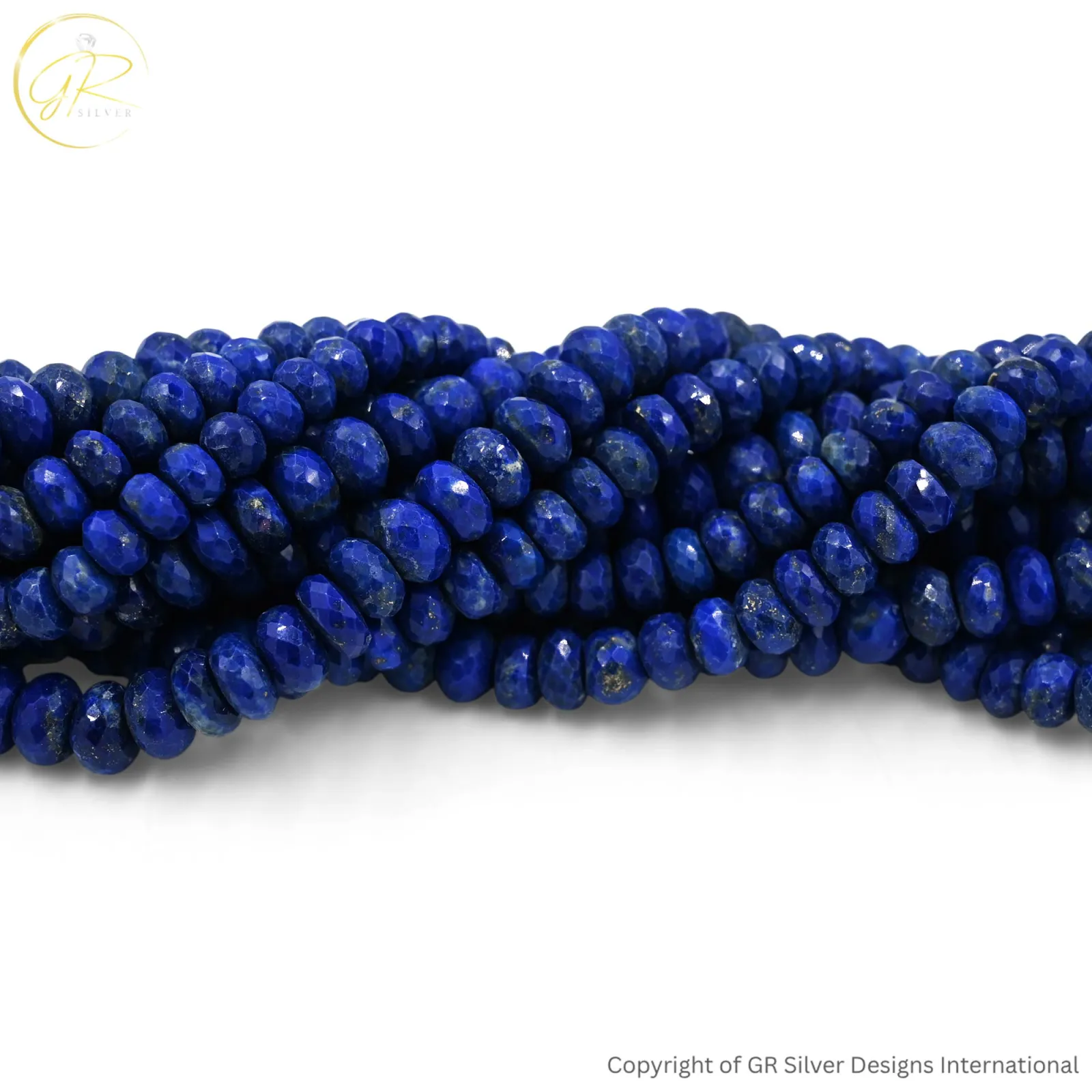 Natural Lapis Lazuli 5-12 MM Rondelle Faceted Gemstone Beads