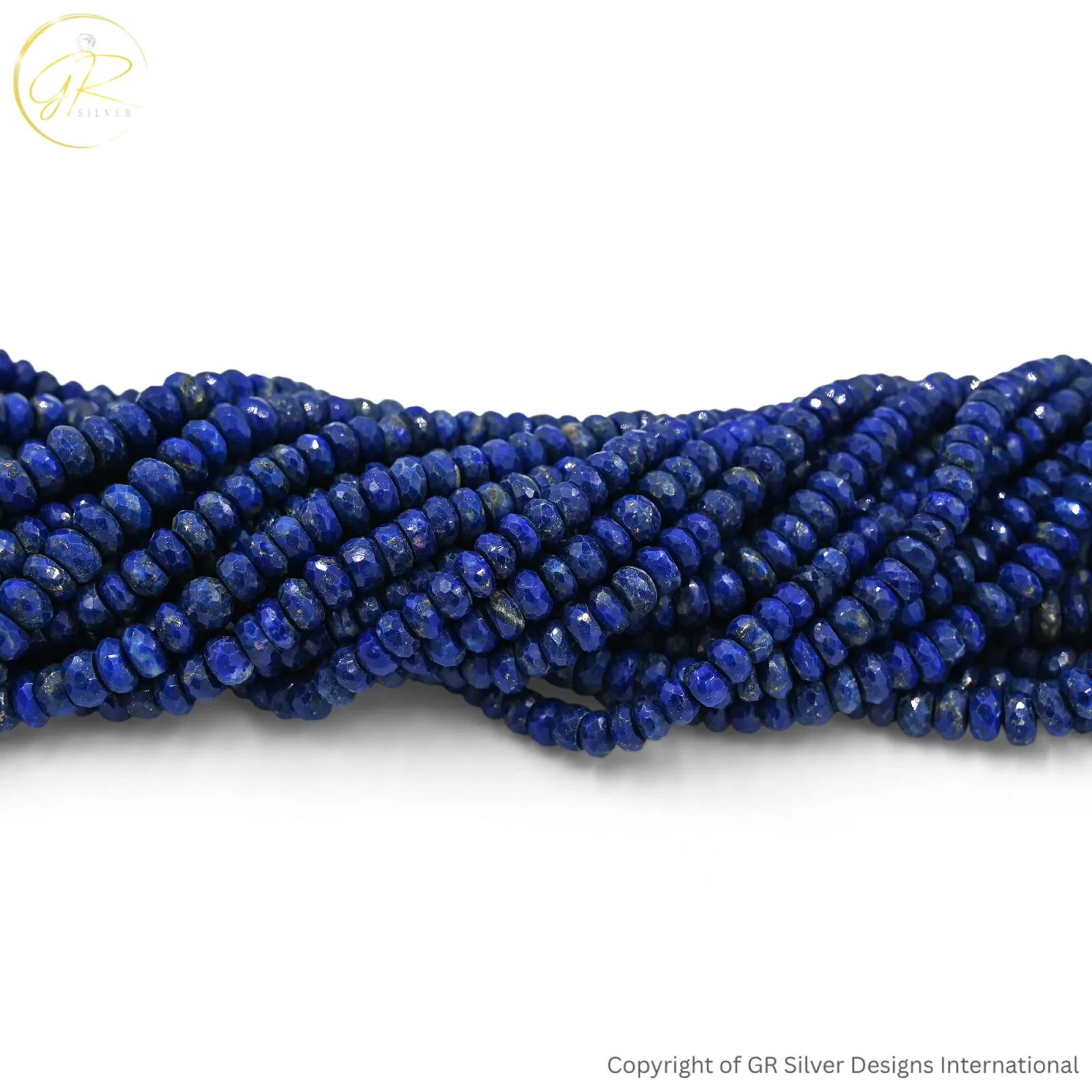 Natural Lapis Lazuli 5-6 MM Rondelle Faceted Gemstone Beads