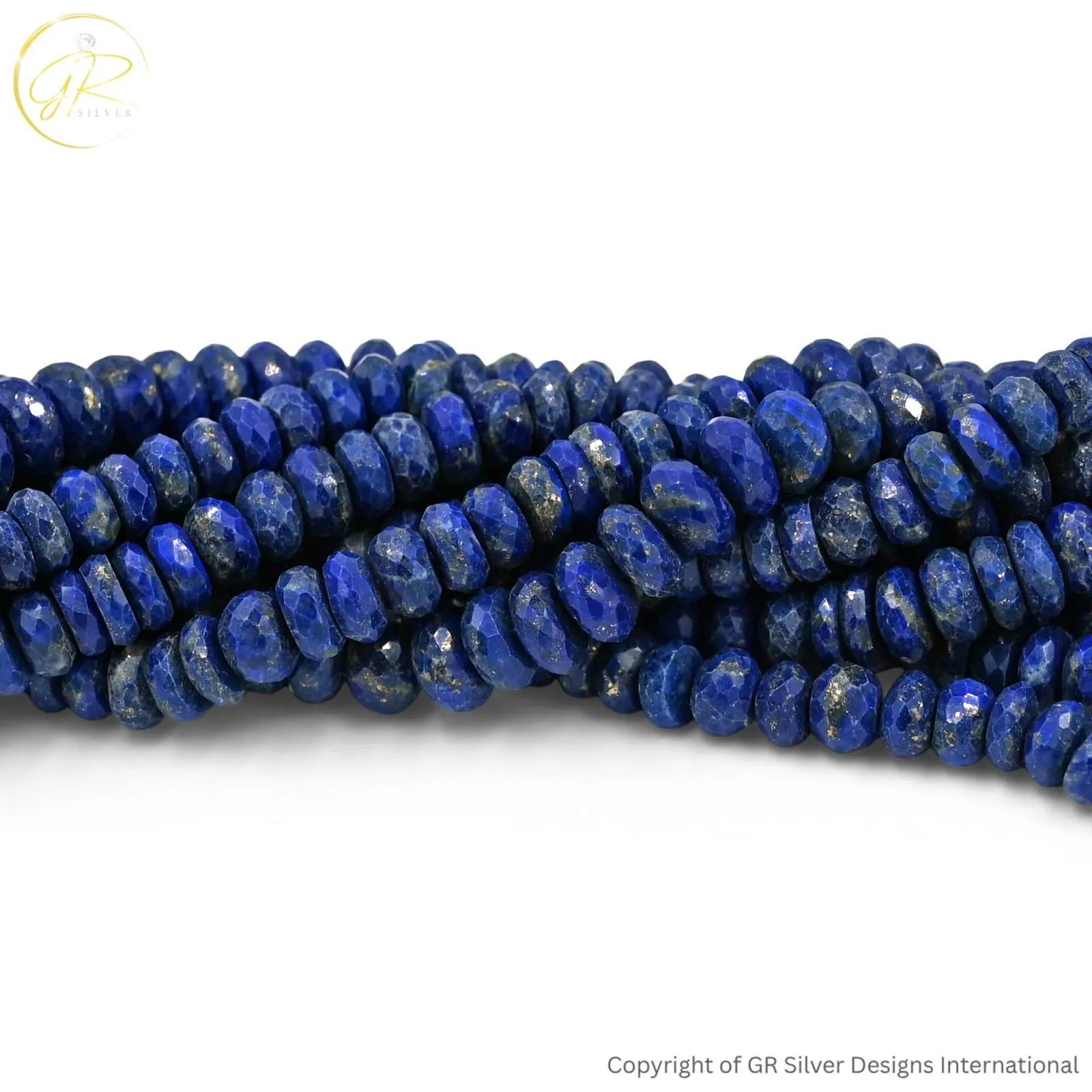 Natural Lapis Lazuli 7-10 MM Rondelle Faceted Gemstone Beads