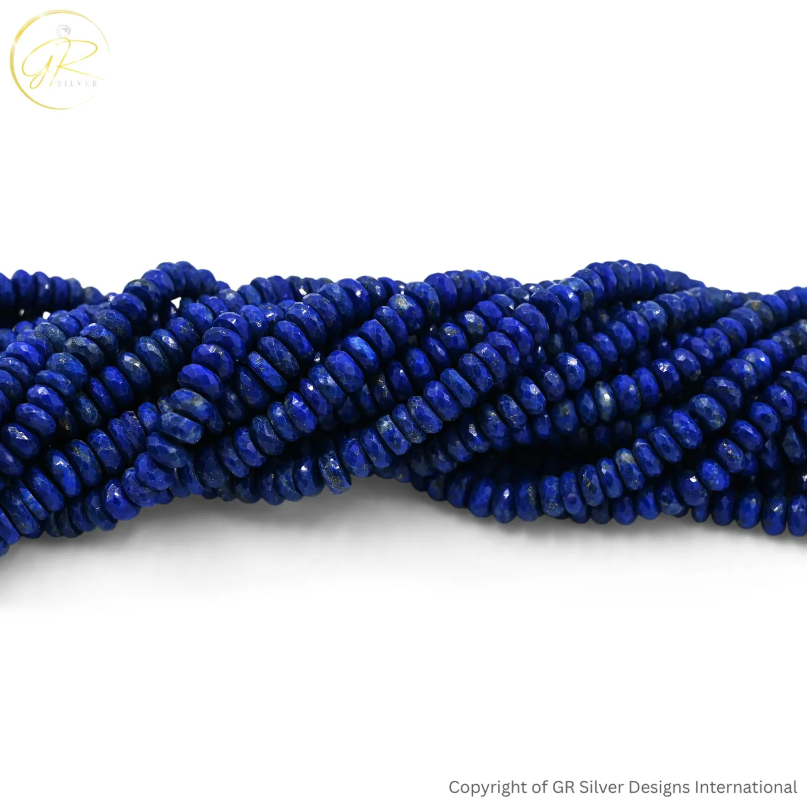 Natural Lapis Lazuli 6-7 MM Rondelle Faceted Gemstone Beads