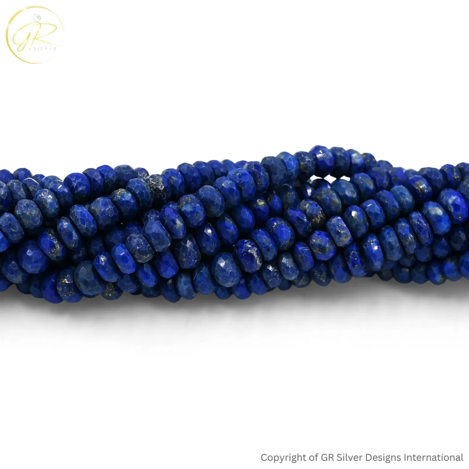 Natural Lapis Lazuli 4-6 MM Rondelle Faceted Gemstone Beads