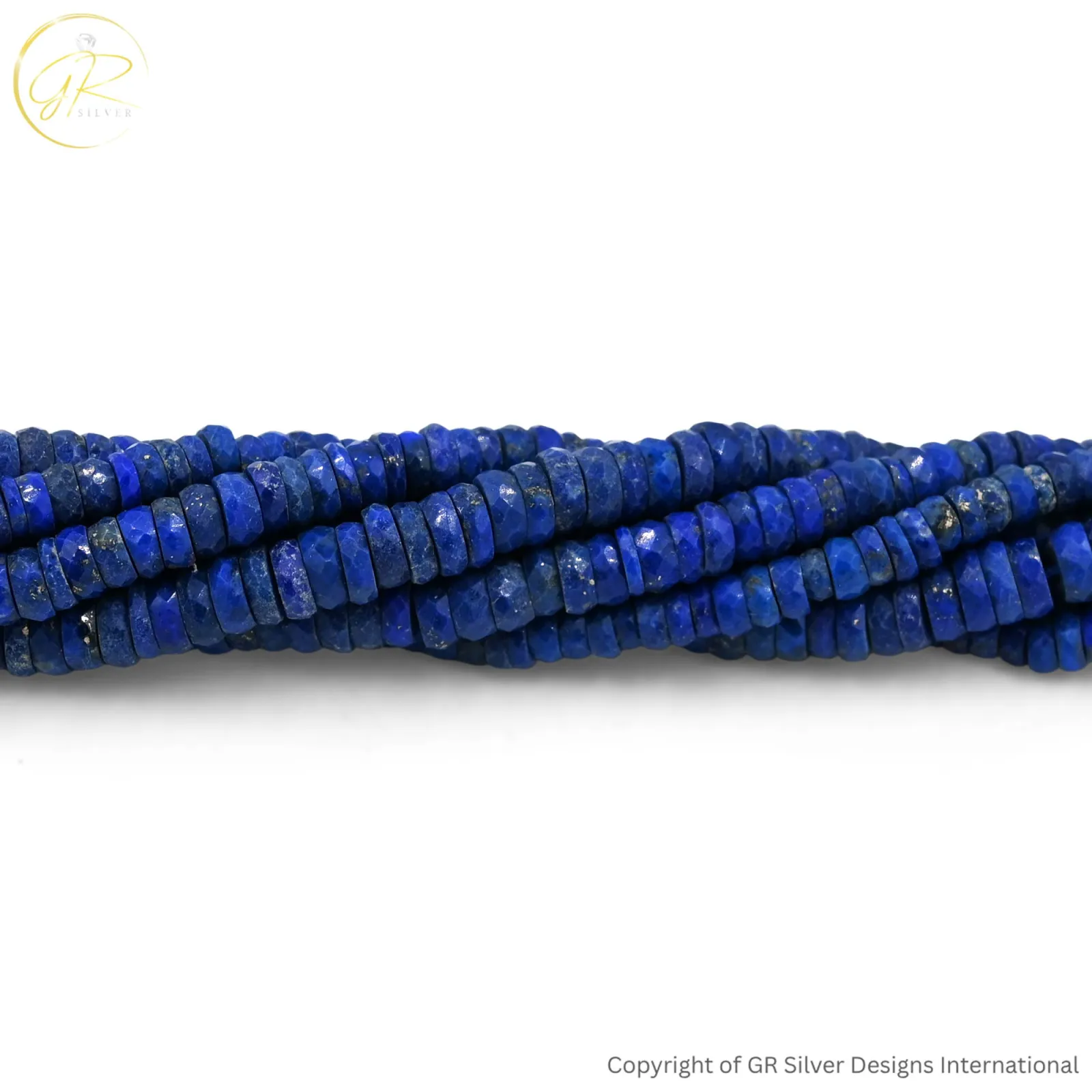 Natural Lapis Lazuli 4-6 MM Tyre Rondelle Faceted Gemstone Beads