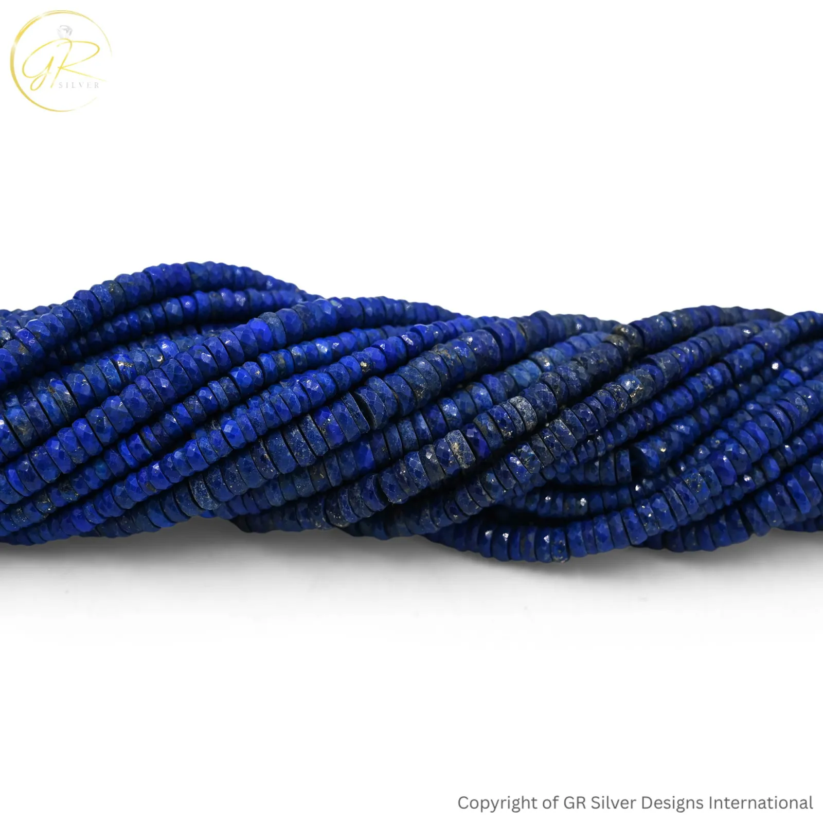 Natural Lapis Lazuli 4–7 MM Tyre Rondelle Faceted Gemstone Beads