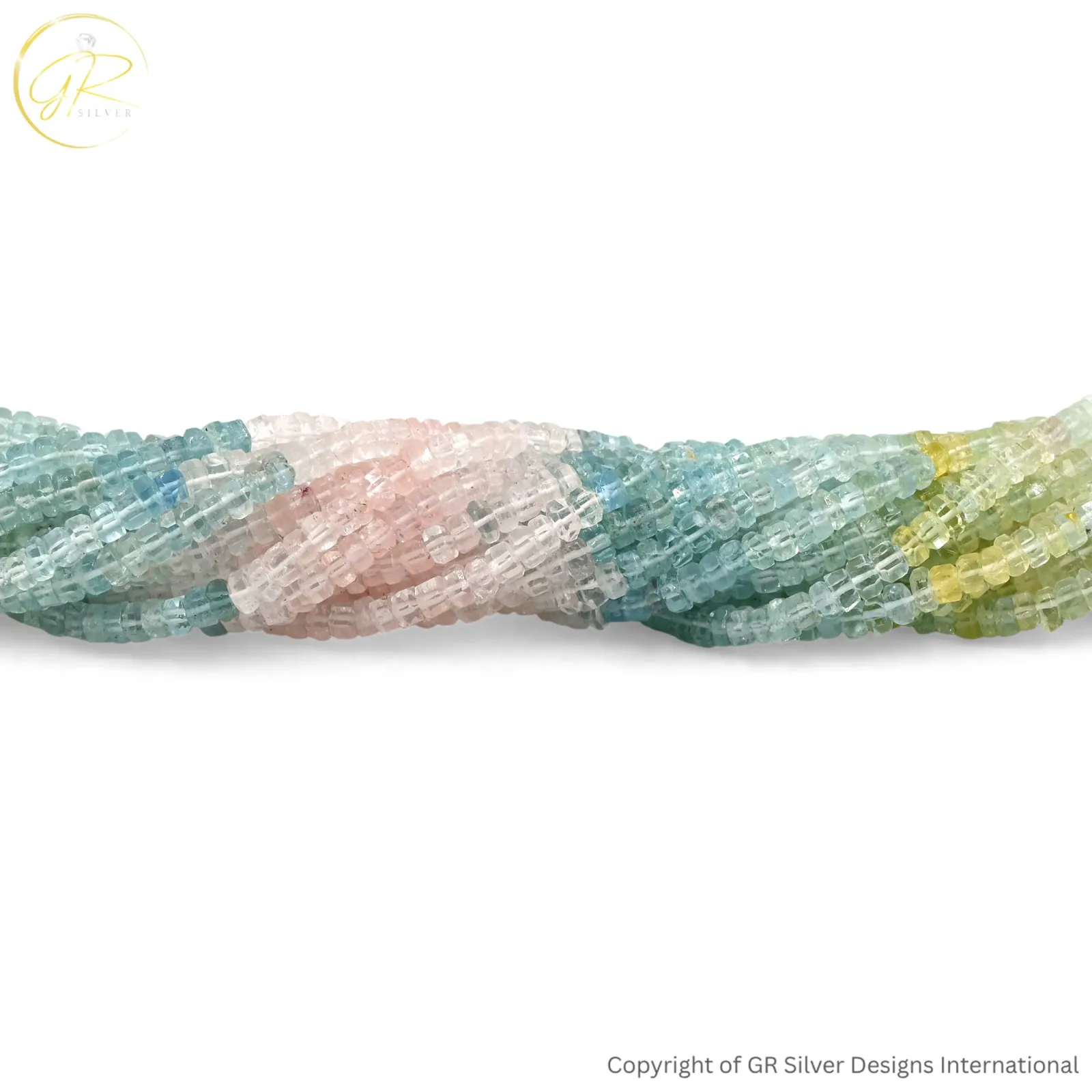 Natural Aquamarine Morganite 4–5 MM Faceted Hexagon Beads