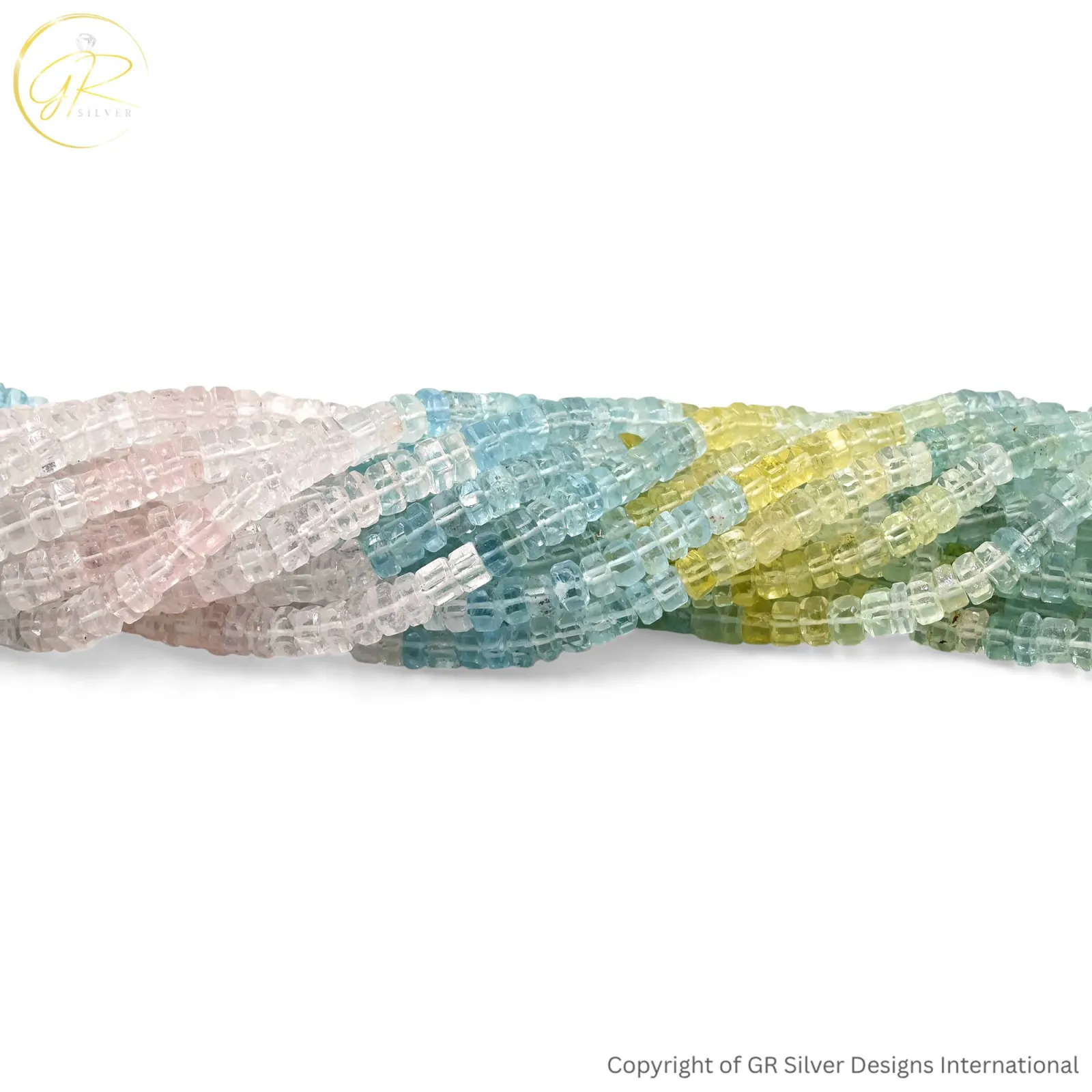 Natural Aquamarine Morganite 7-10 MM Faceted Hexagon Beads