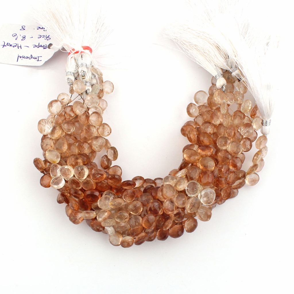Imperial Quartz Faceted Heart Shape 6-8mm Handmade Gemstone Beads