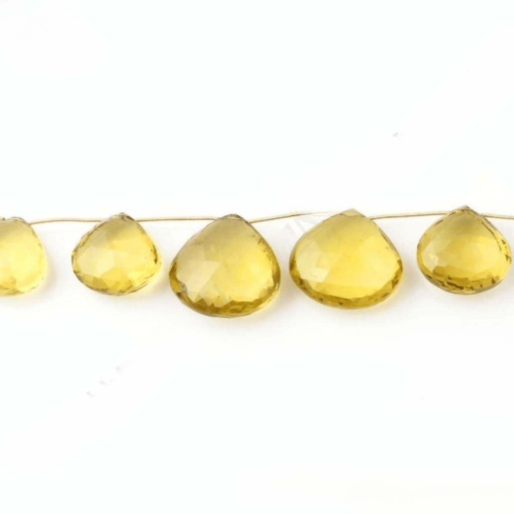 Lemon Quartz Pear Shape Gemstone Beads 21-40mm Approx 5 Strand