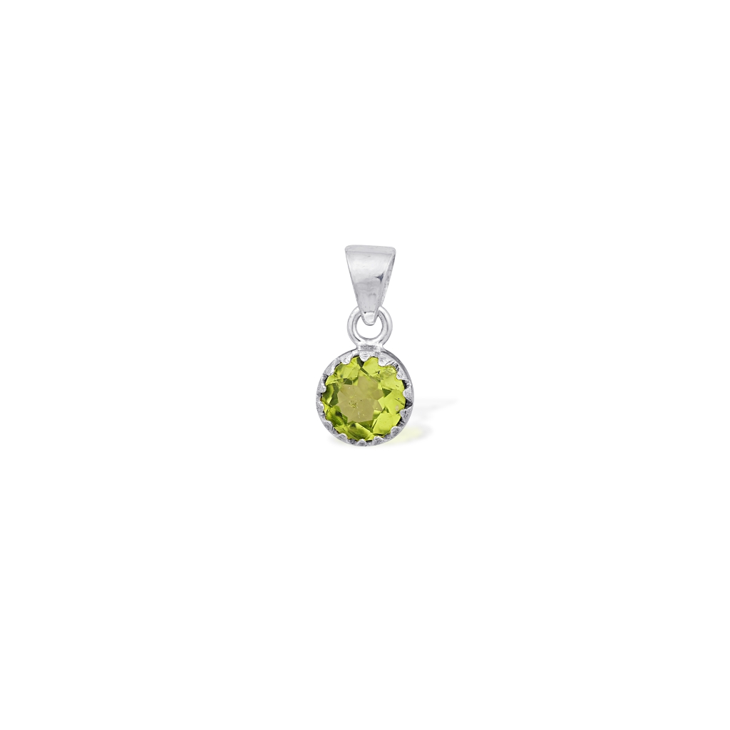 Natural Peridot Birthstone Silver Minimalist Pendant Necklace