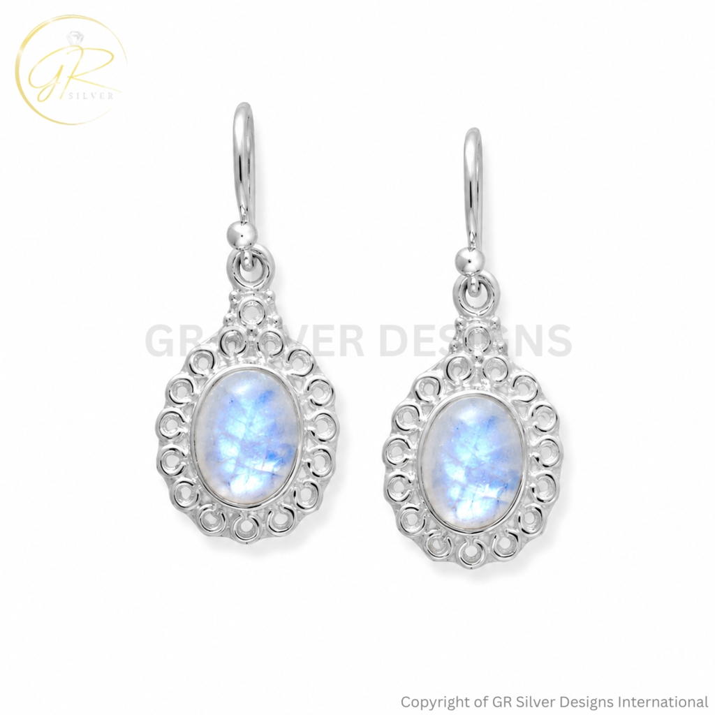 Rainbow Moonstone Dangle Earrings Jewelry For Women