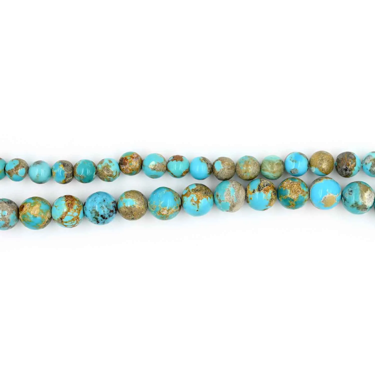 Tibetan Turquoise Round Ball Beads 19 Inch Strand (3-13mm Assorted)
