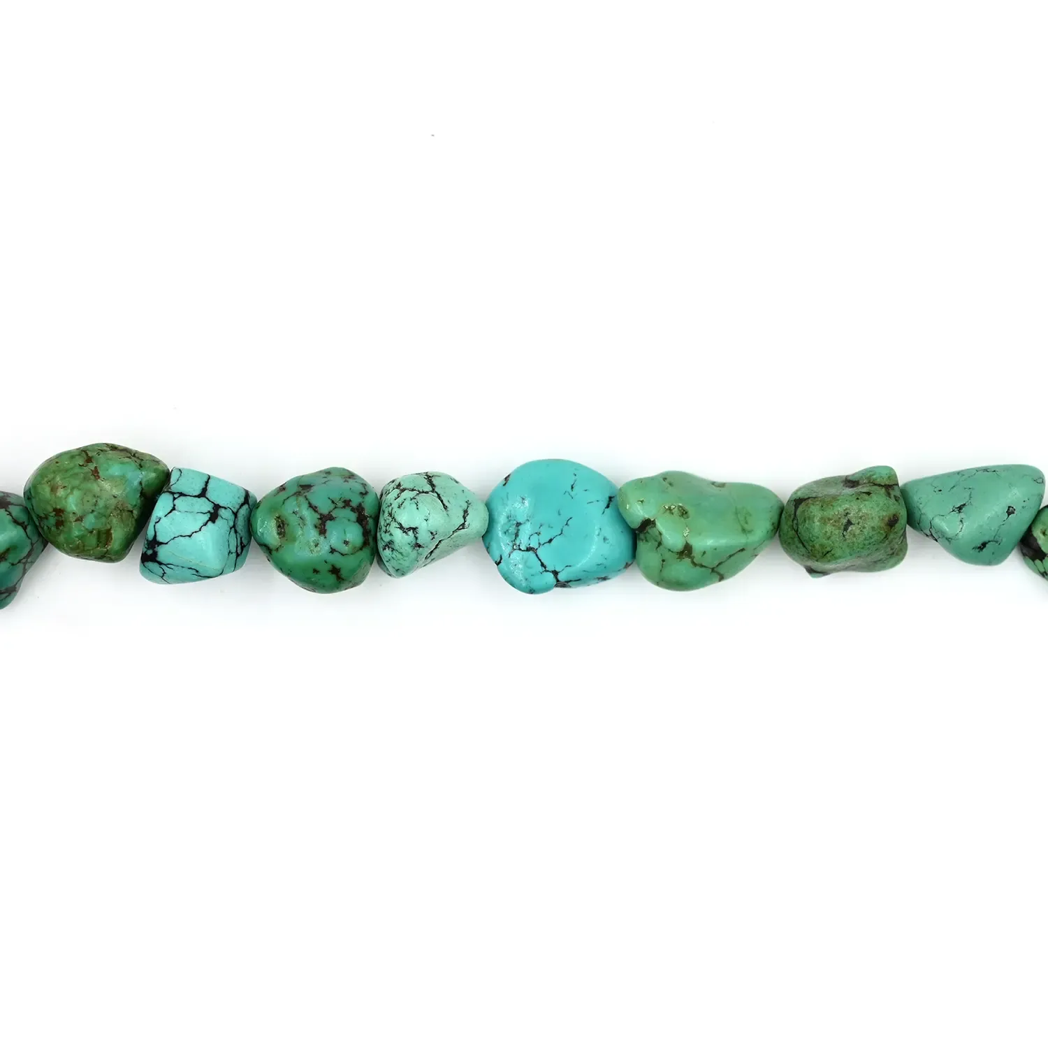 Tibetan Turquoise Plain Tumble Nugget Beads 20-Inch Strand (Free Size)