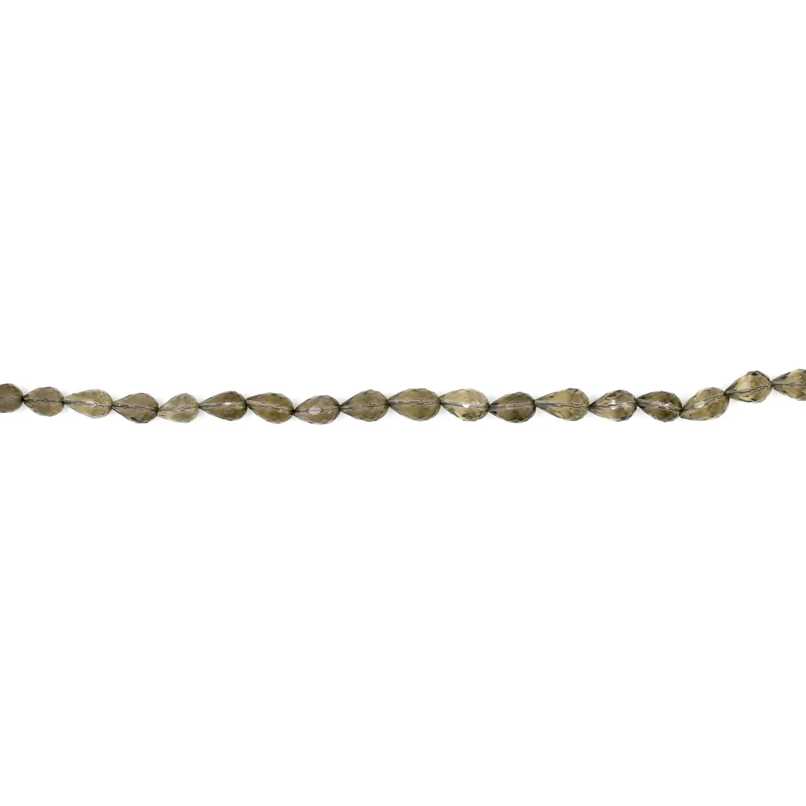 Smoky Quartz Briolette Drop Shape Beads 8 Inch Strand (6x4–11x7mm)