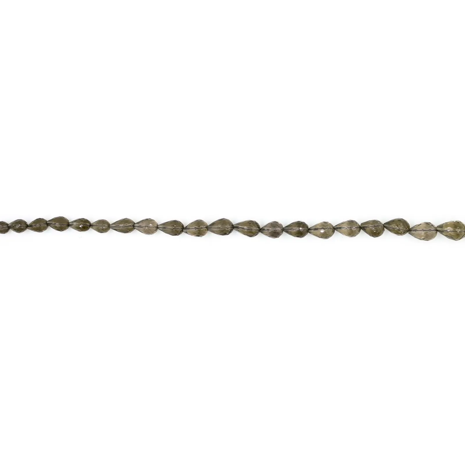 Smoky Quartz Briolette Drop Shape Beads 8 Inch Strand (6x4–12x8 mm)