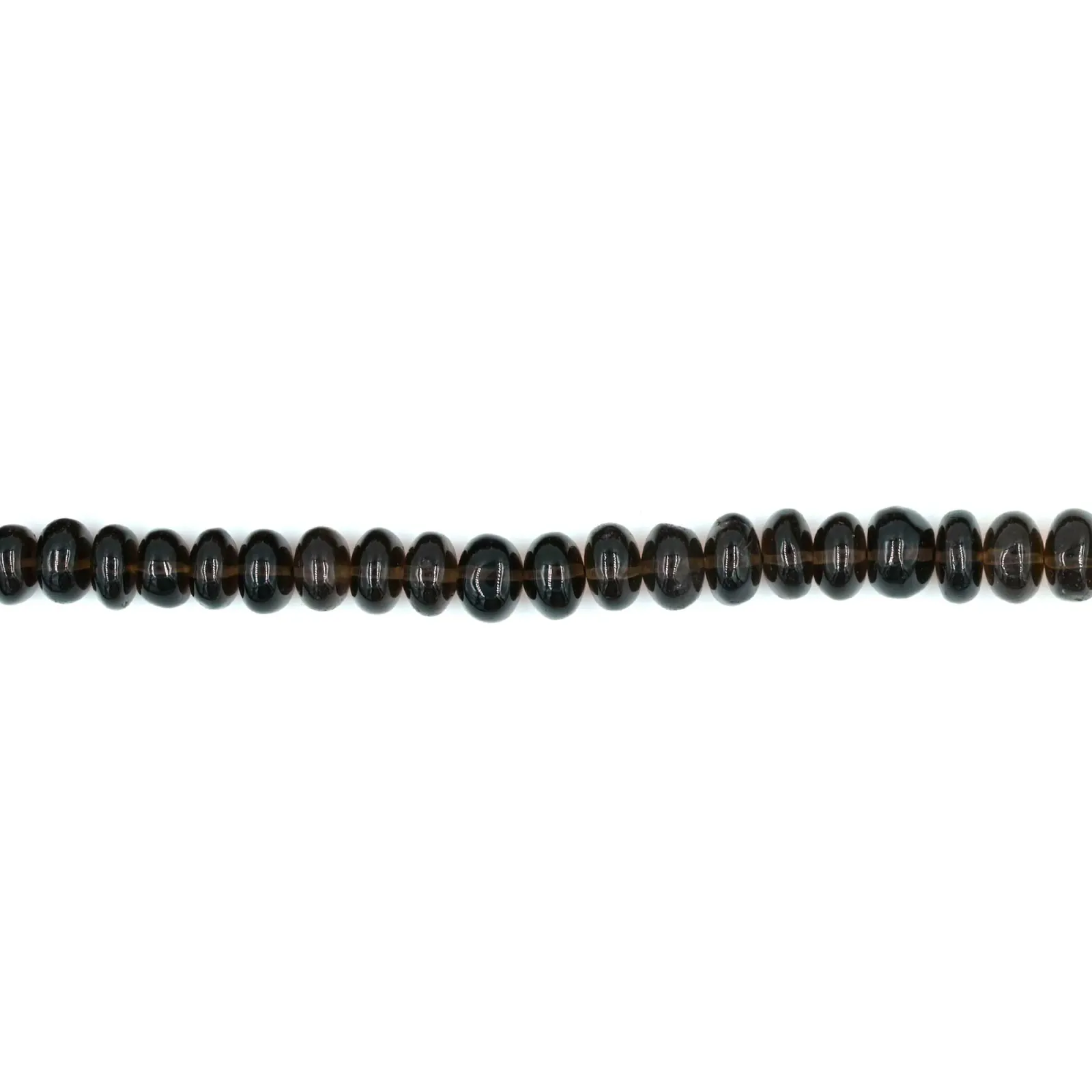 Smoky Quartz Rondelle Plain Beads 16 Inch Strand (7–15mm)