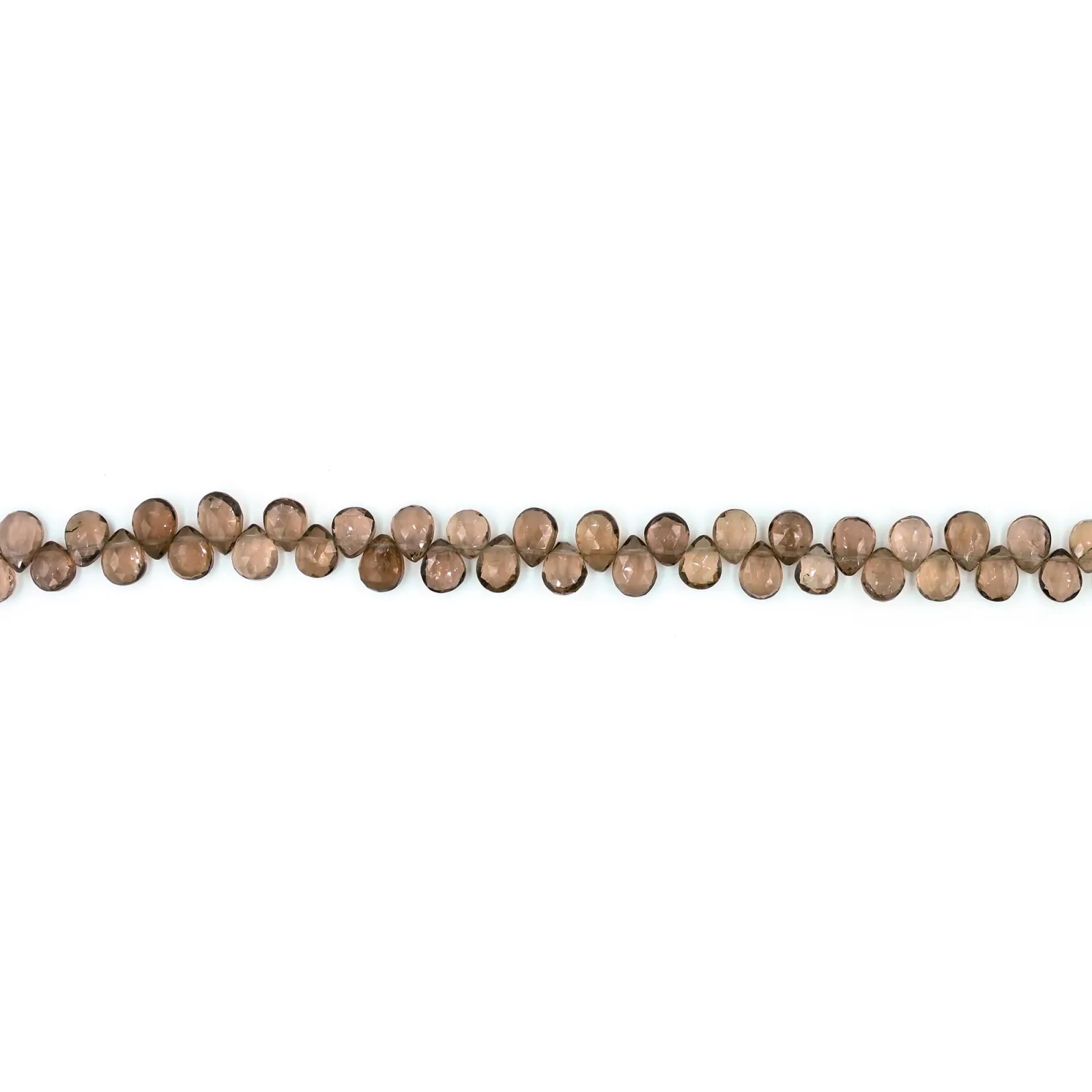 Smoky Quartz Pear Faceted Beads 8 Inch Strand (8x6–10x7mm)