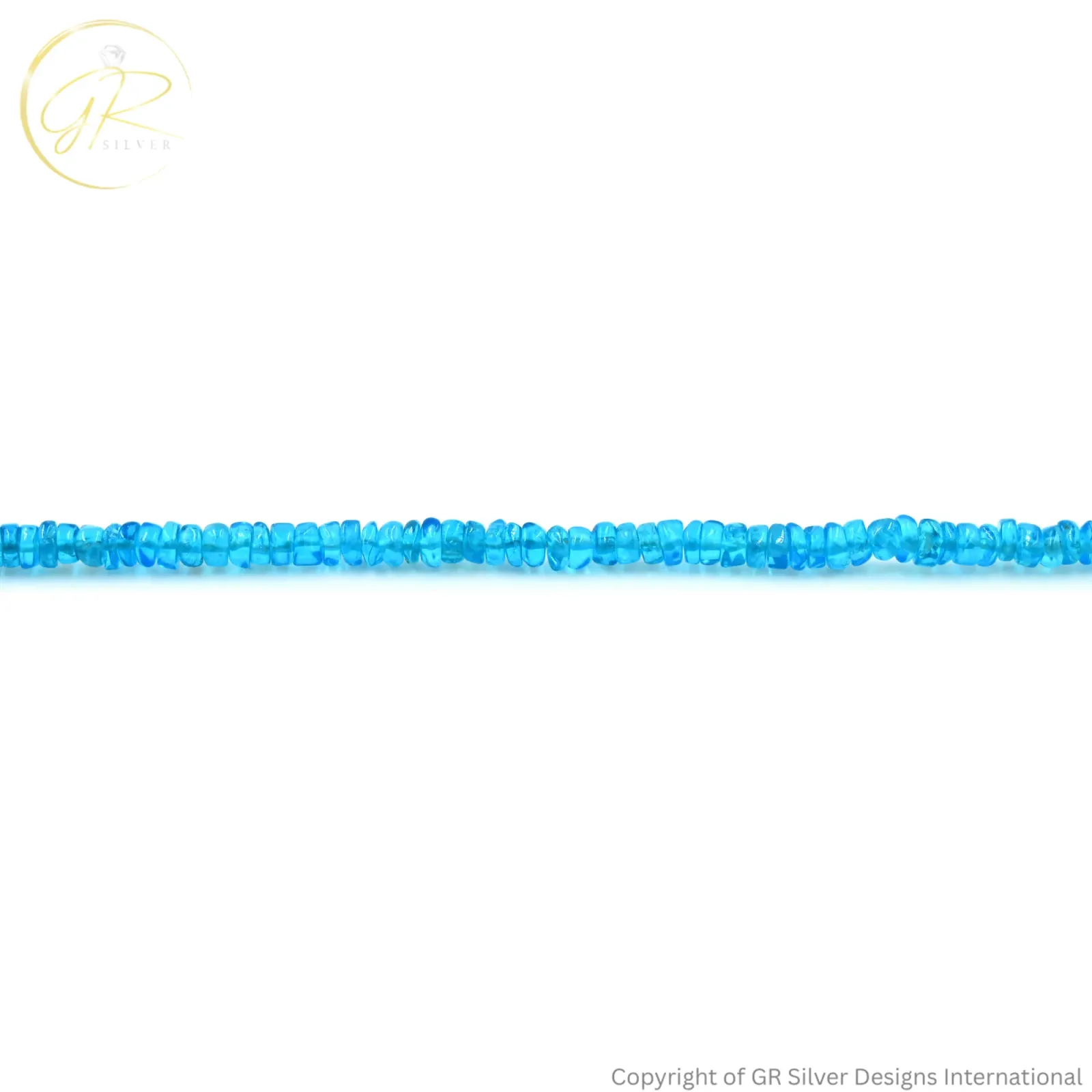 Natural Neon Apatite 3 MM Smooth Rondelle Beads 13 Inch Strand