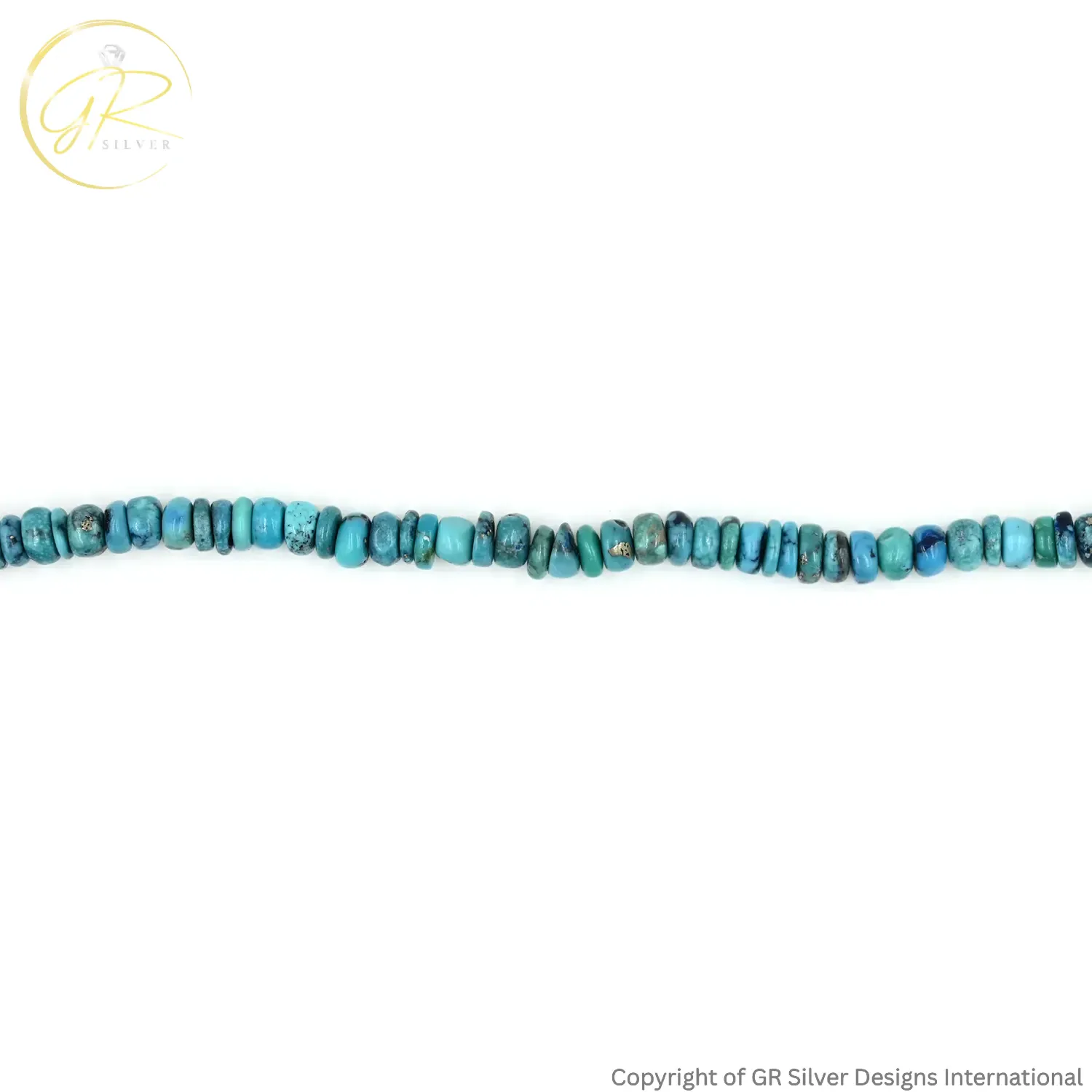 Natural American Turquoise 4–8 MM Plain Tyre Rondelle Beads 19 Inch Strand