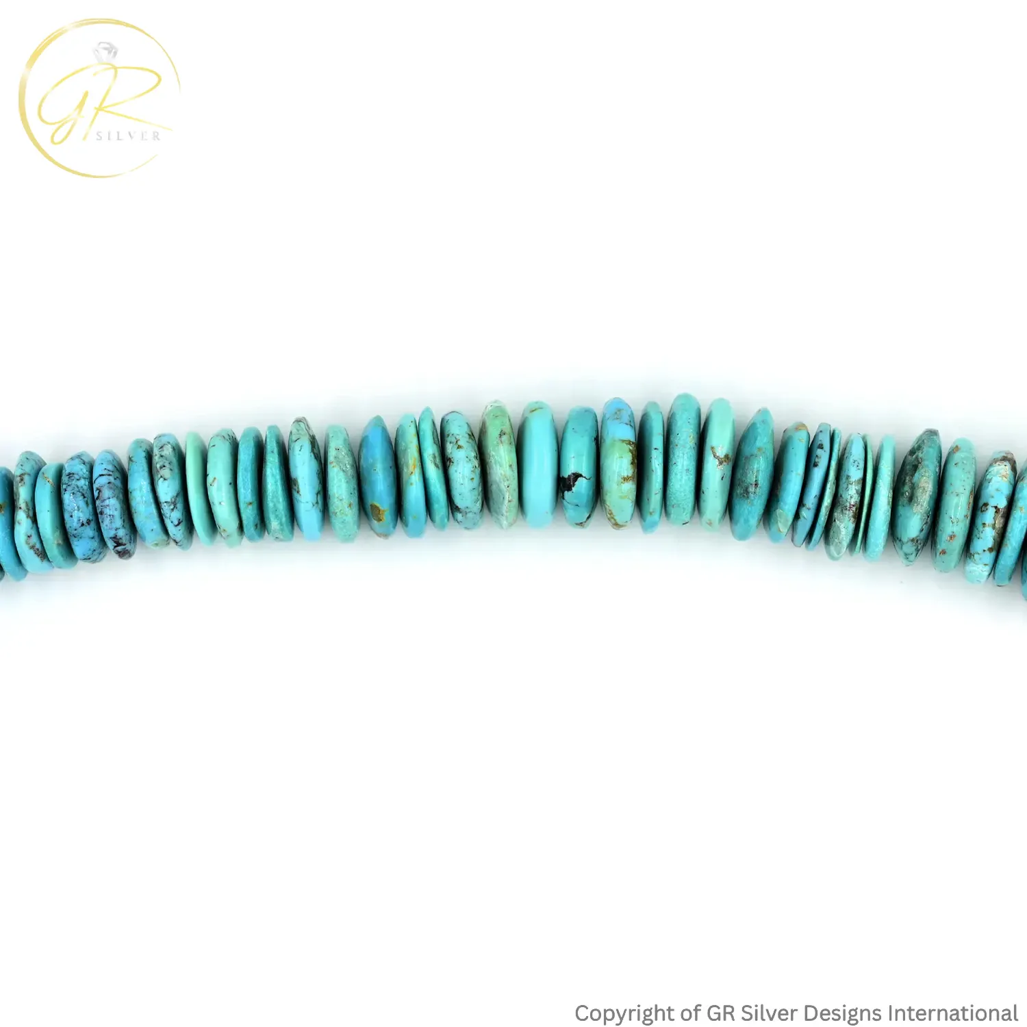 Natural American Turquoise 11–22 MM Smooth Tyre Round Beads 20 Inch Strand
