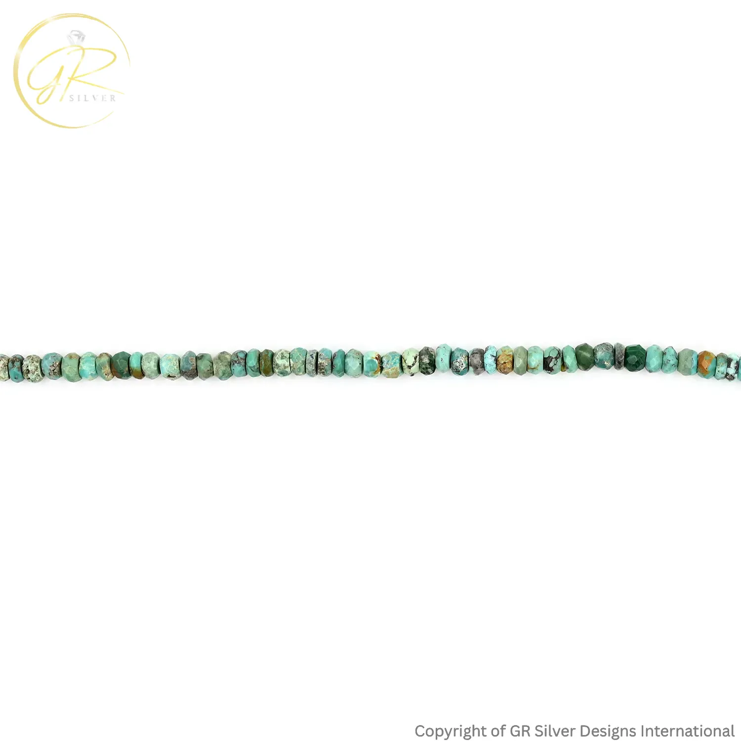 Natural American Turquoise 4 MM Faceted Rondelle Beads 13 Inch Strand
