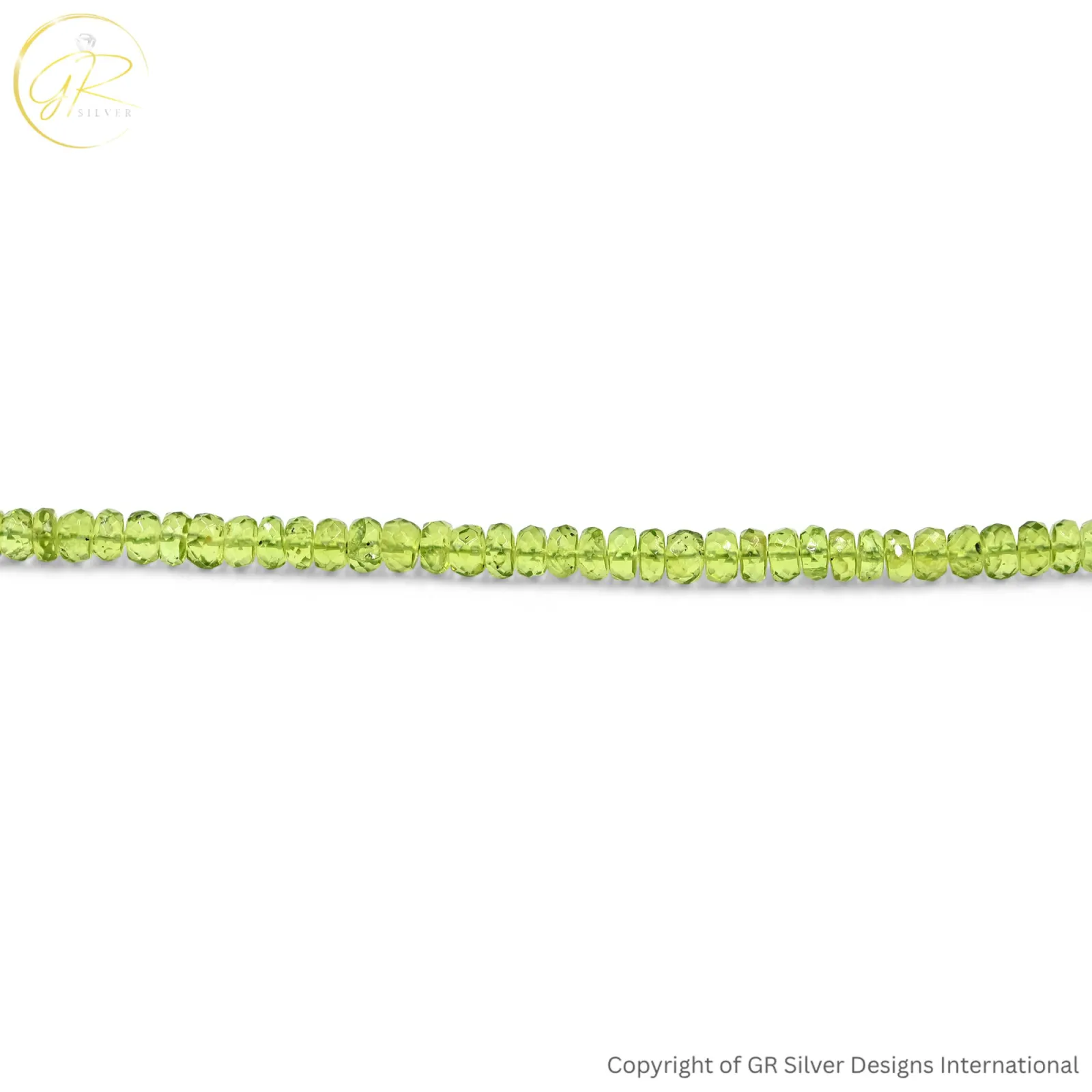 Natural Peridot 5 MM Rondelle Faceted Beads 14 Inch Strand