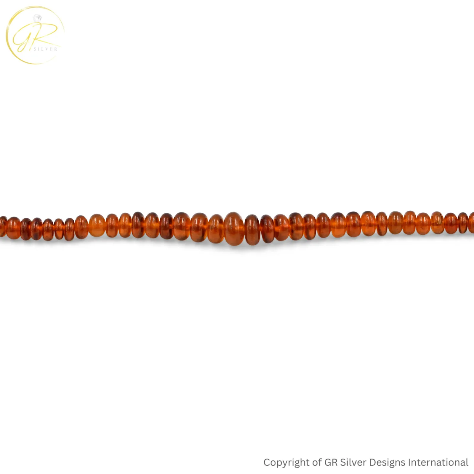 Natural Hessonite Garnet 4 MM Rondelle Plain Beads 17 Inch Strand