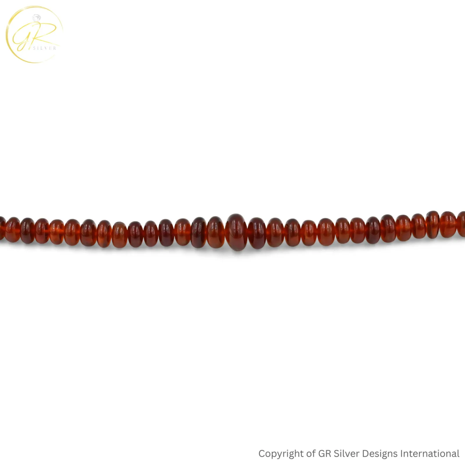 Natural Hessonite Garnet 5–7 MM Rondelle Plain Beads 18 Inch Strand