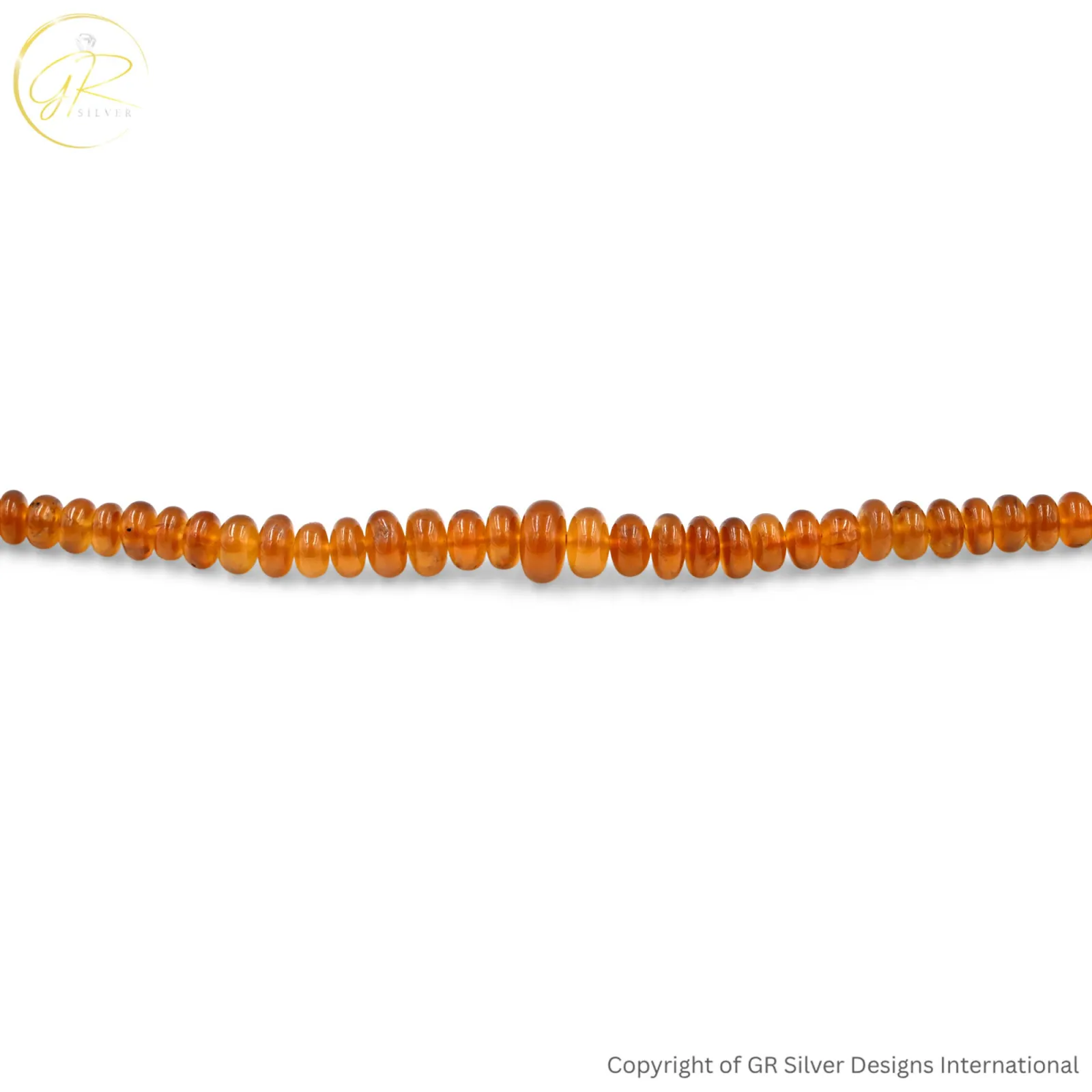 Natural Hessonite Garnet 3.5–6 MM Rondelle Plain Beads 18 Inch Strand