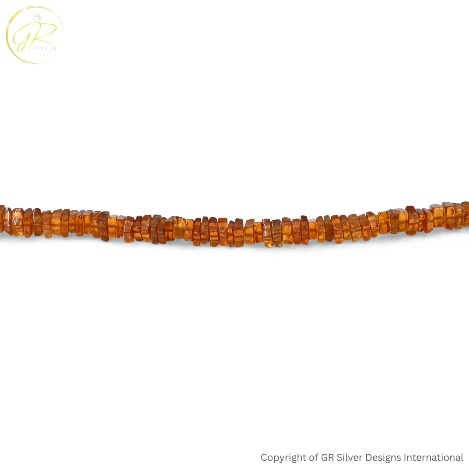 Natural Hessonite Garnet 4 MM Square Plain Beads 16 Inch Strand