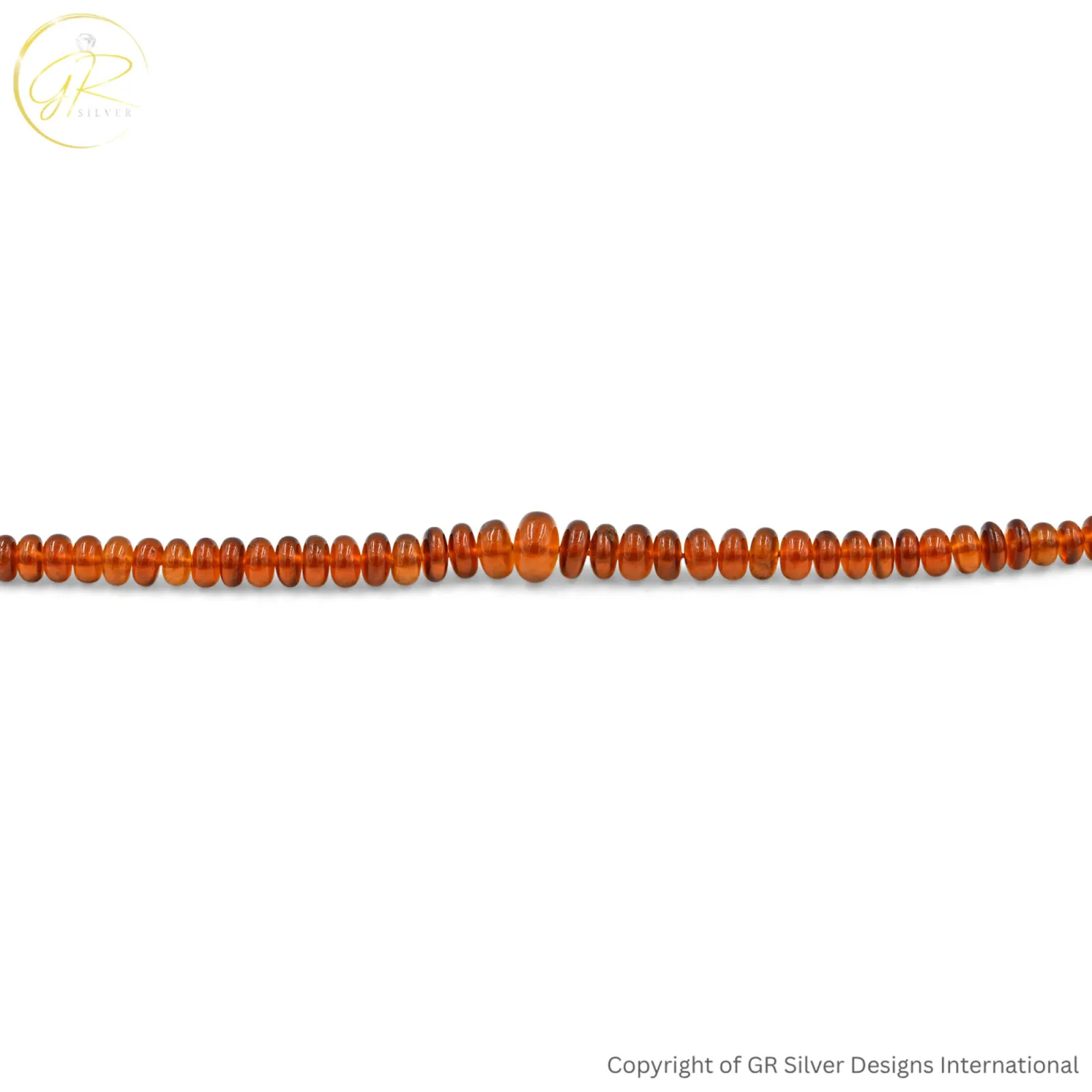 Natural Hessonite Garnet 4–6 MM Rondelle Plain Beads 18 Inch Strand