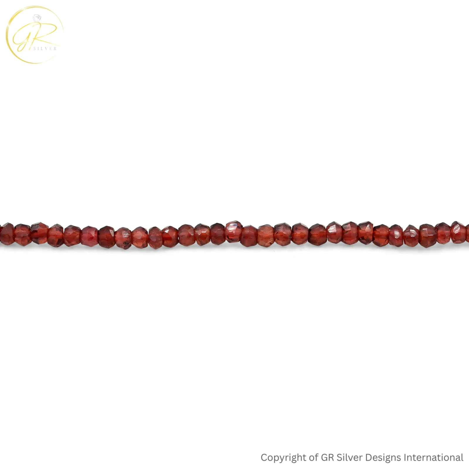 Natural Red Garnet 4 MM Rondelle Faceted 12 Inch Beads Strand