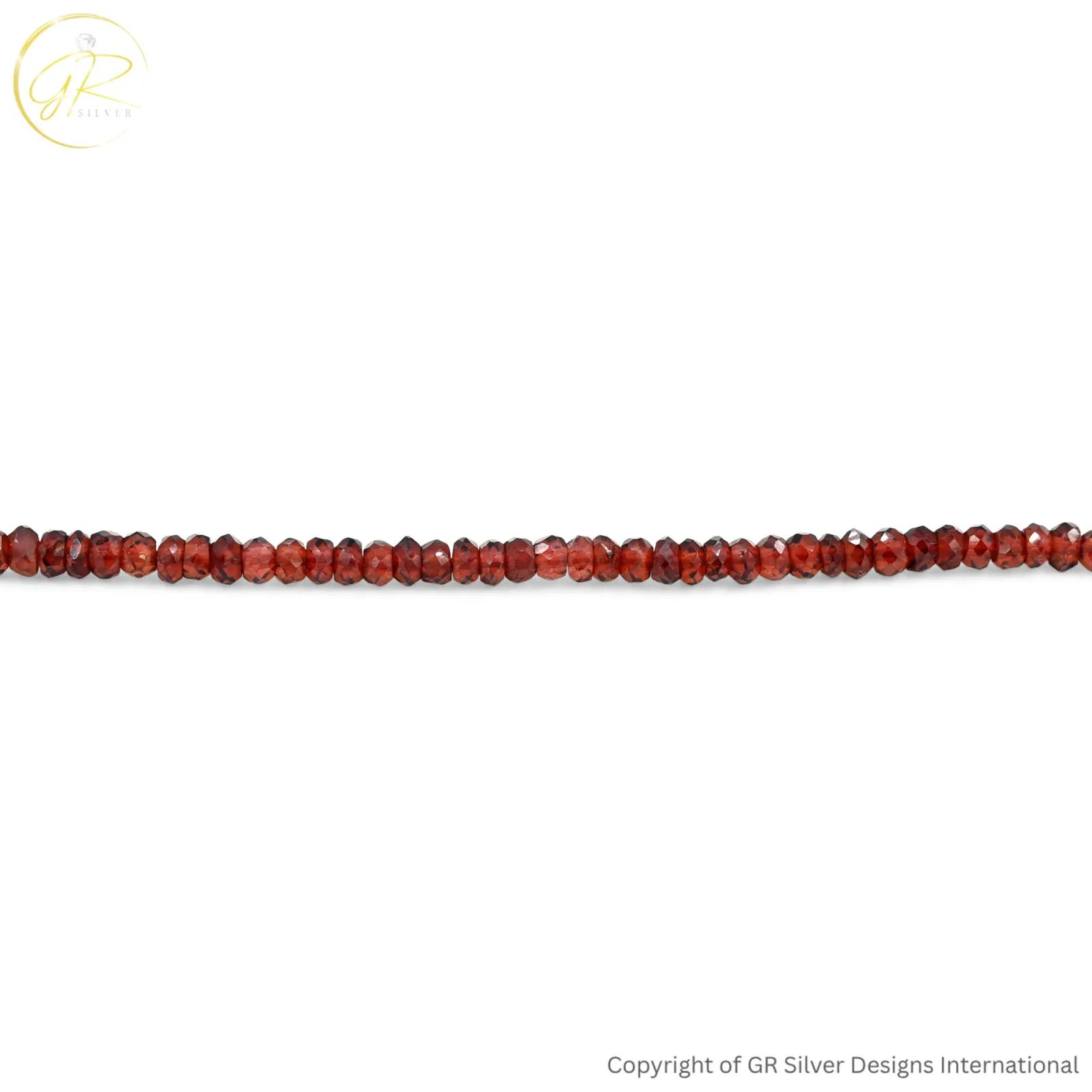 Natural Red Garnet 3.50 MM Rondelle Faceted 13 Inch Beads Strand