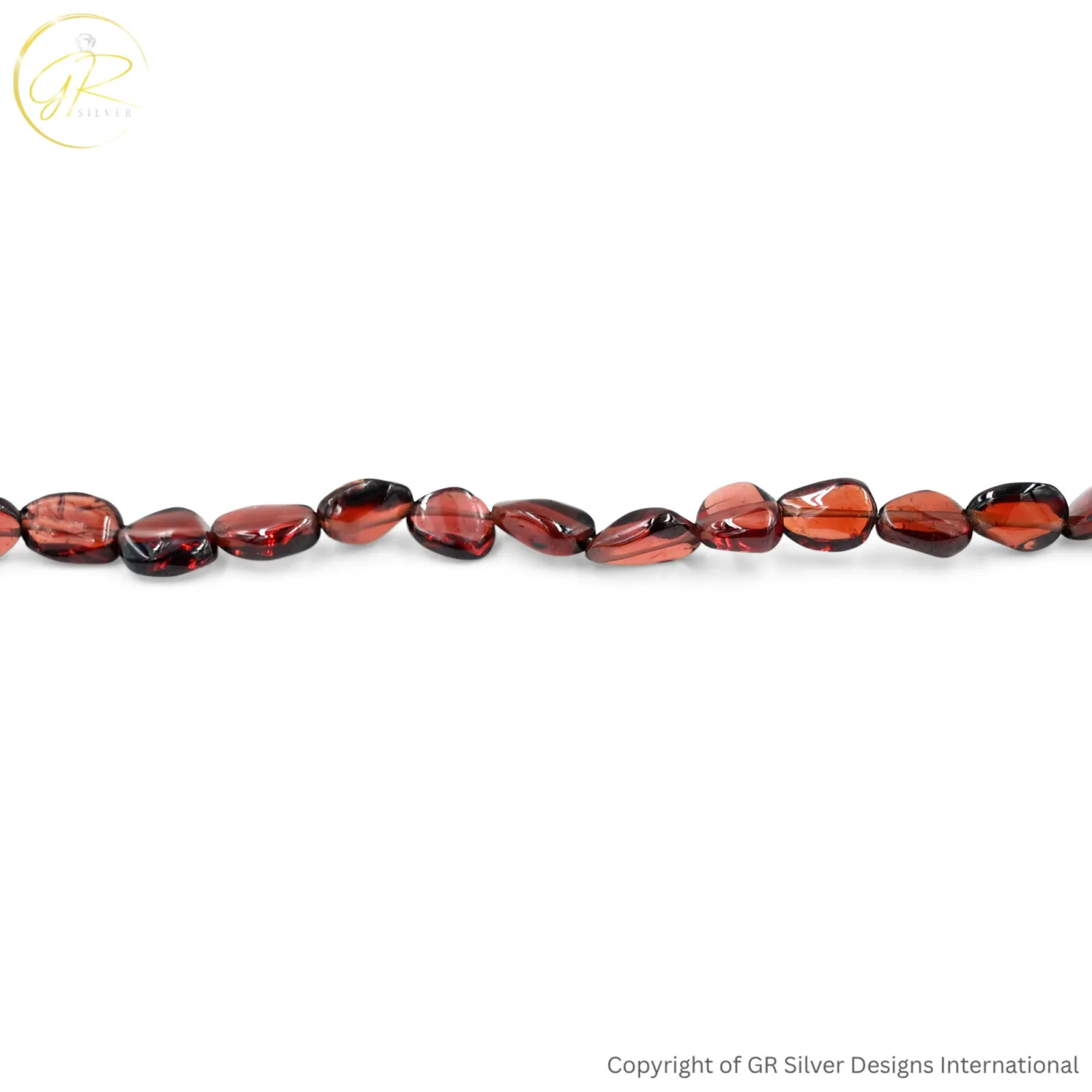 Natural Red Garnet 6x8 MM Smooth Tumble Nugget Beads 12 Inch Strand