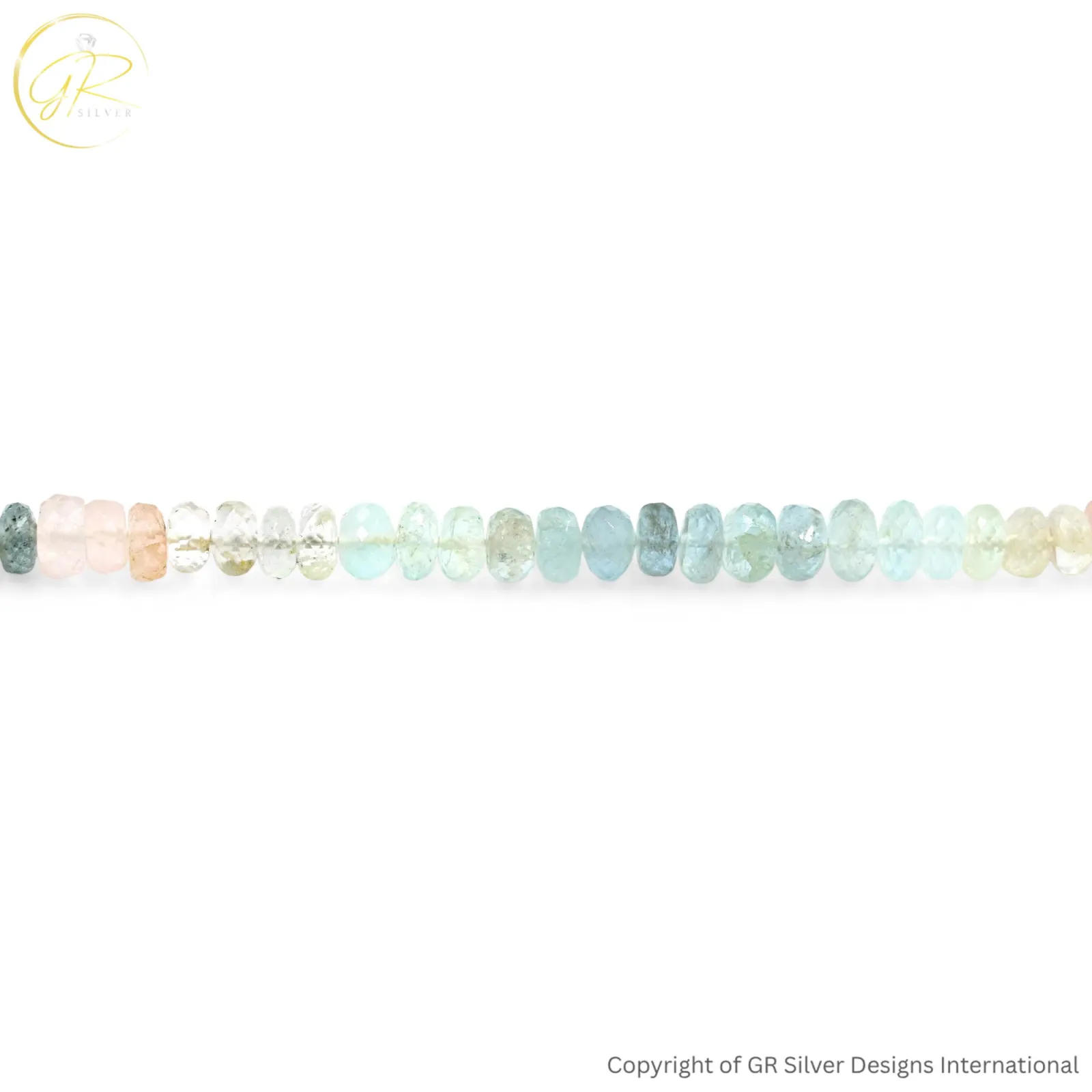 Natural Aquamarine Morganite 4.5–7 MM Rondelle Faceted Beads 16 Inch Strand